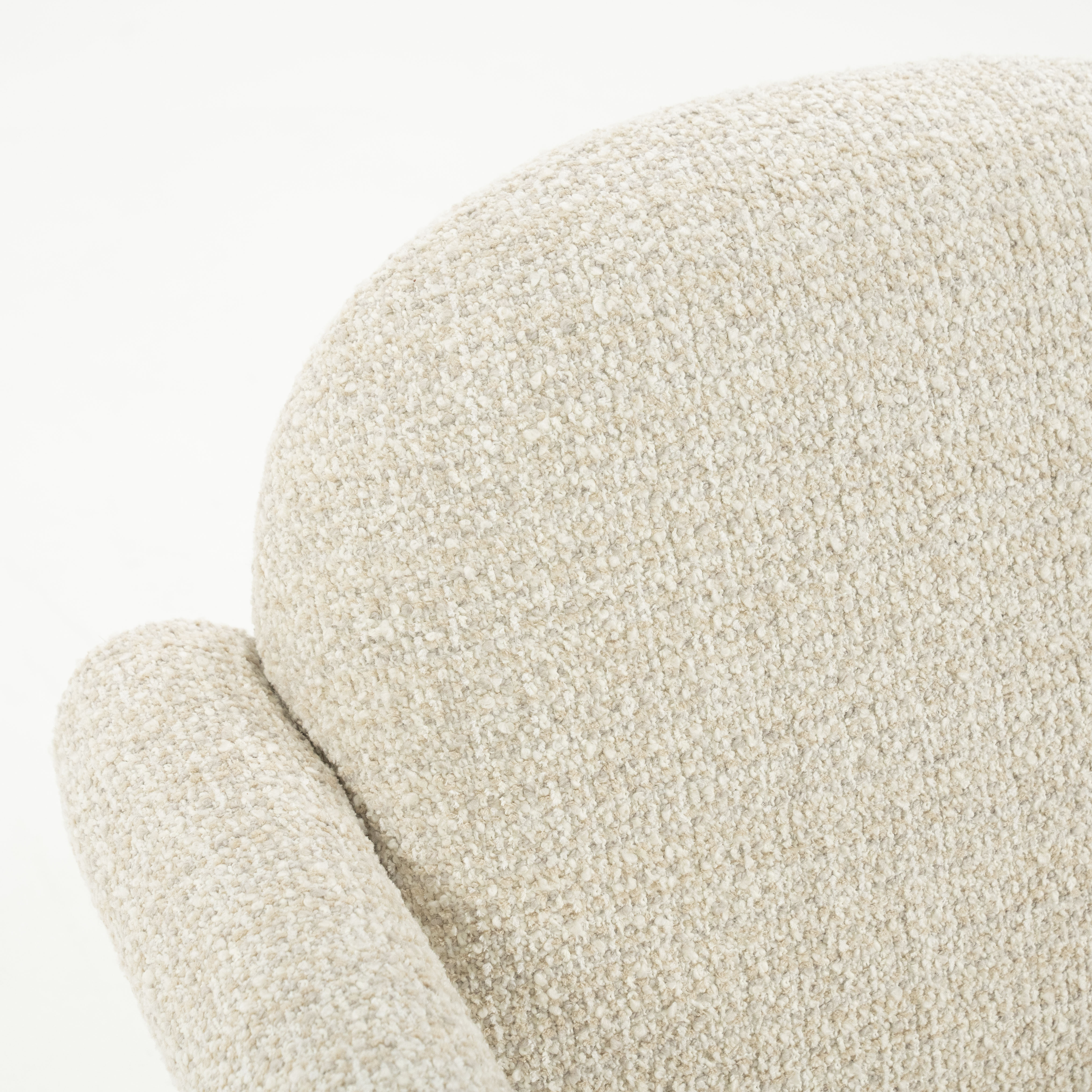 Eleonora Fauteuil 'Monica' Grove Bouclé, kleur Beige