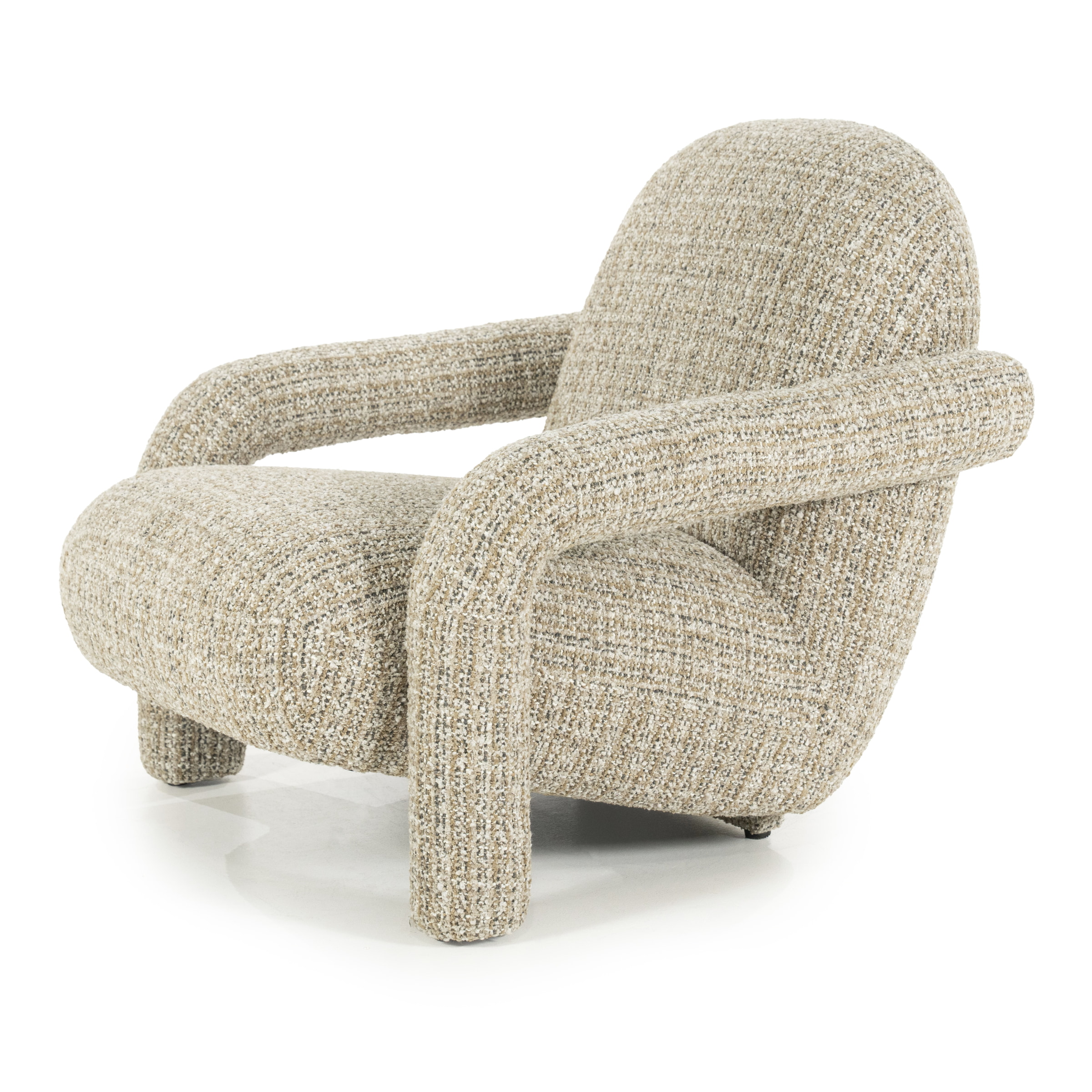 Eleonora Fauteuil 'Monica' Grove Bouclé, kleur Taupe