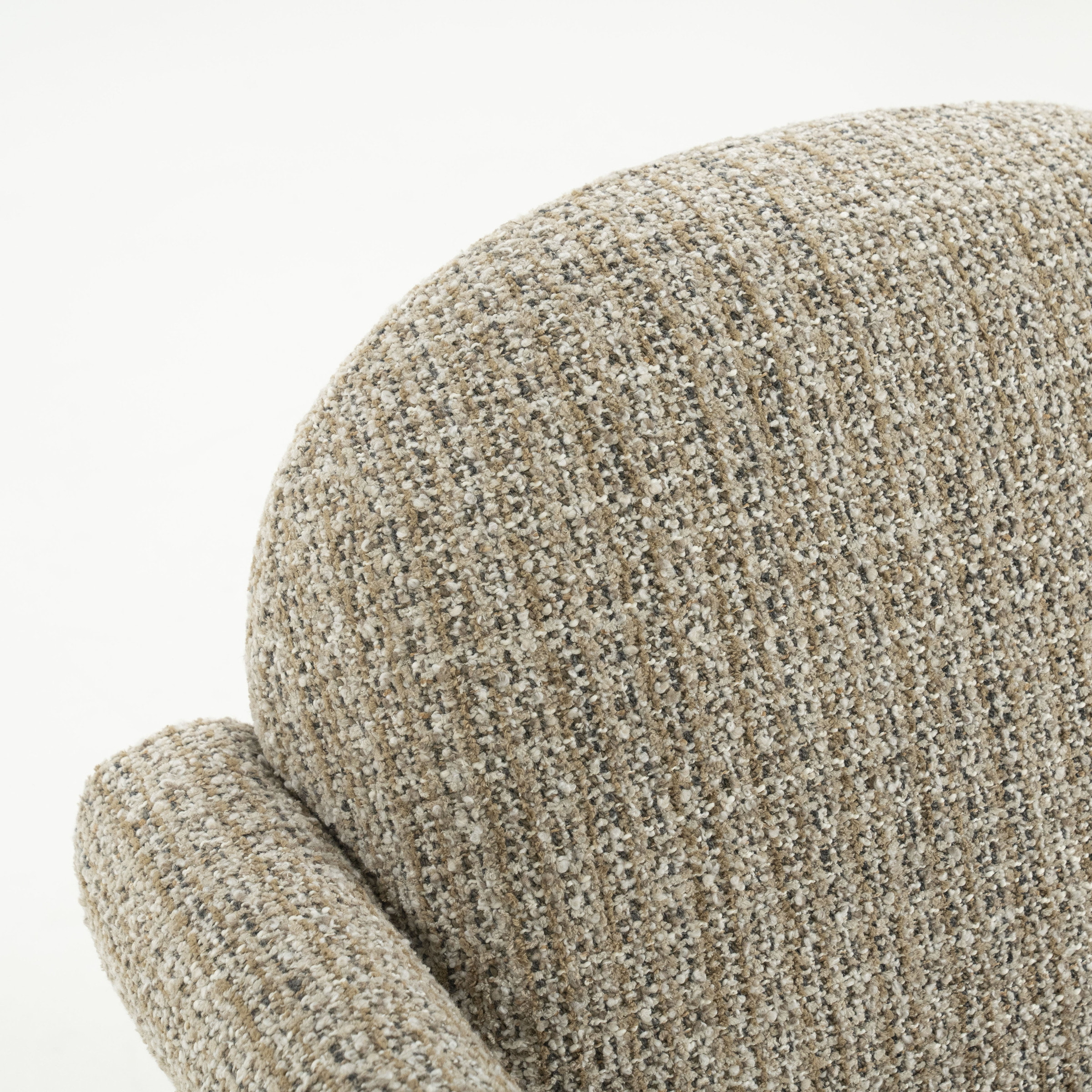 Eleonora Fauteuil 'Monica' Grove Bouclé, kleur Taupe