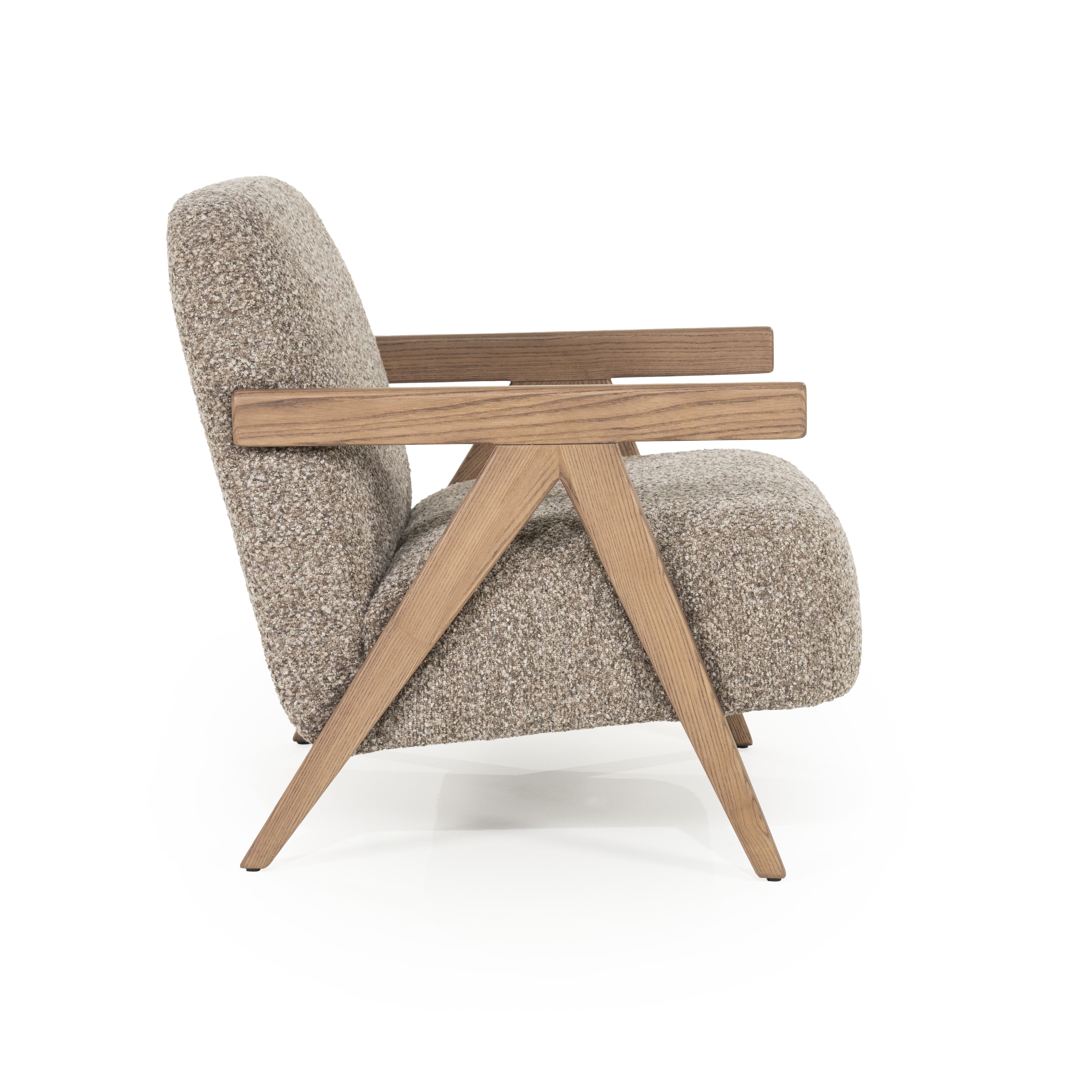 Eleonora Fauteuil 'Francis' Grove Bouclé, kleur Taupe