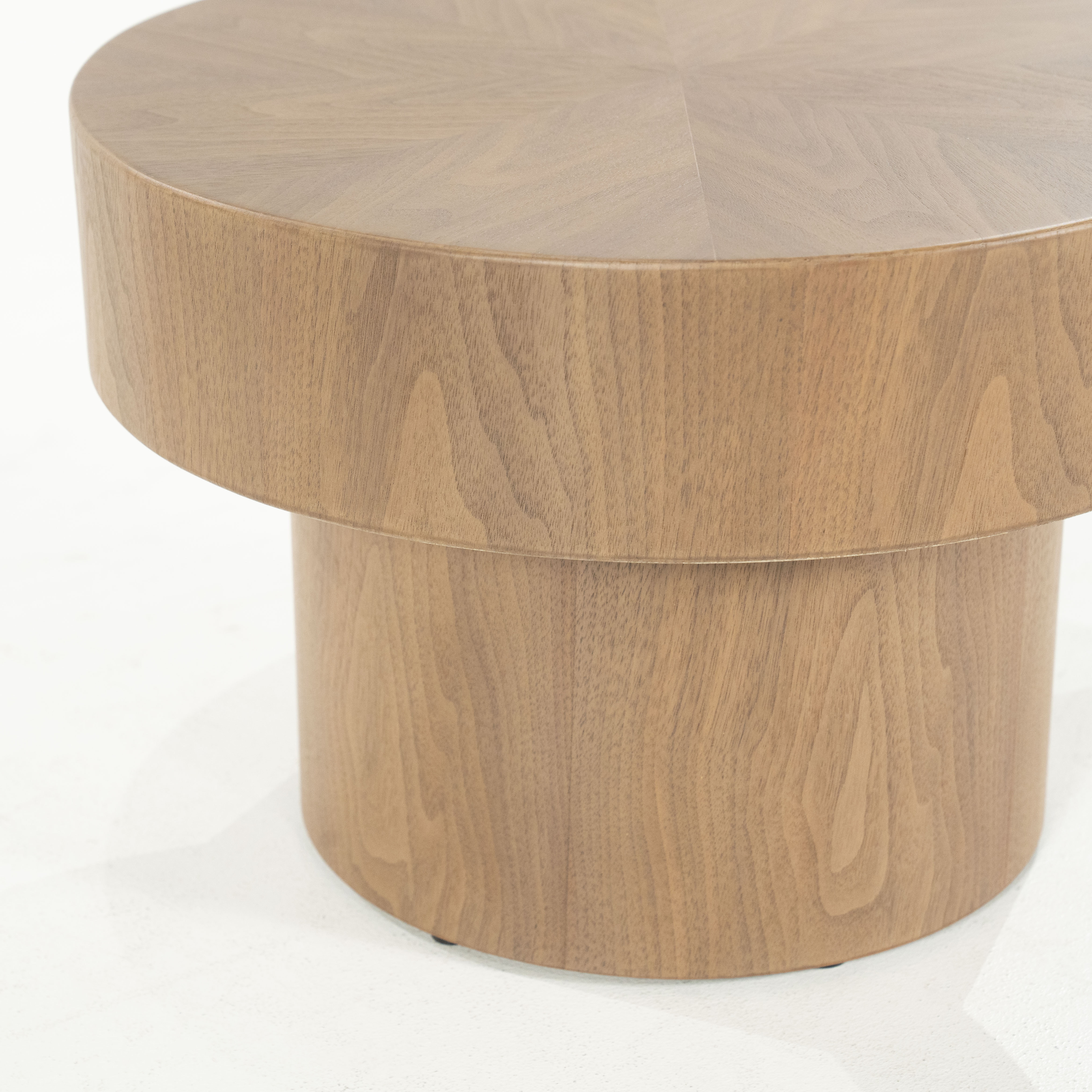 Eleonora Ronde Bijzettafel 'Bobbie' Walnoot, 45cm, kleur Naturel