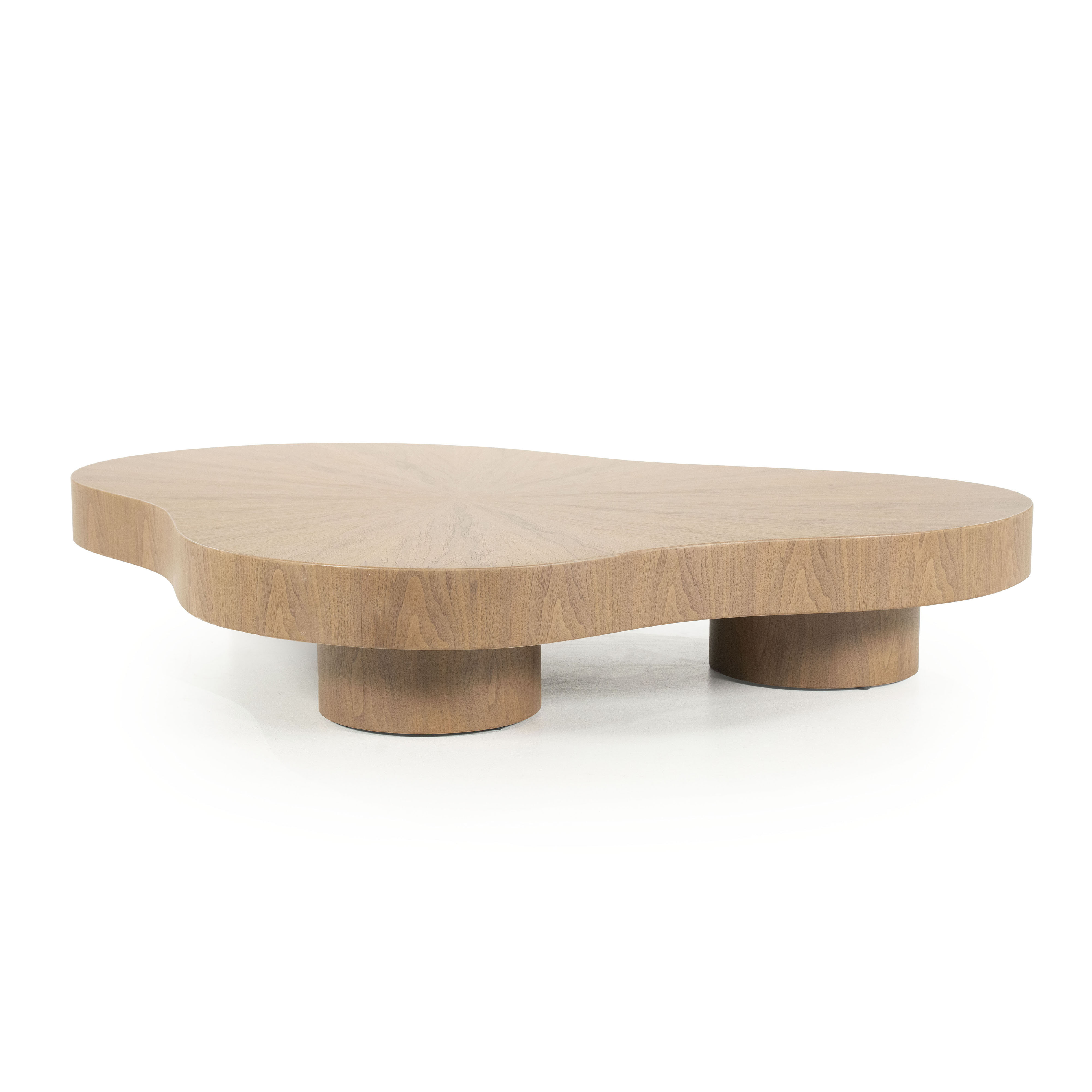 Eleonora Organische Salontafel 'Bobbie' Walnootfineer lichtbruin, 150 x 110cm, kleur Naturel