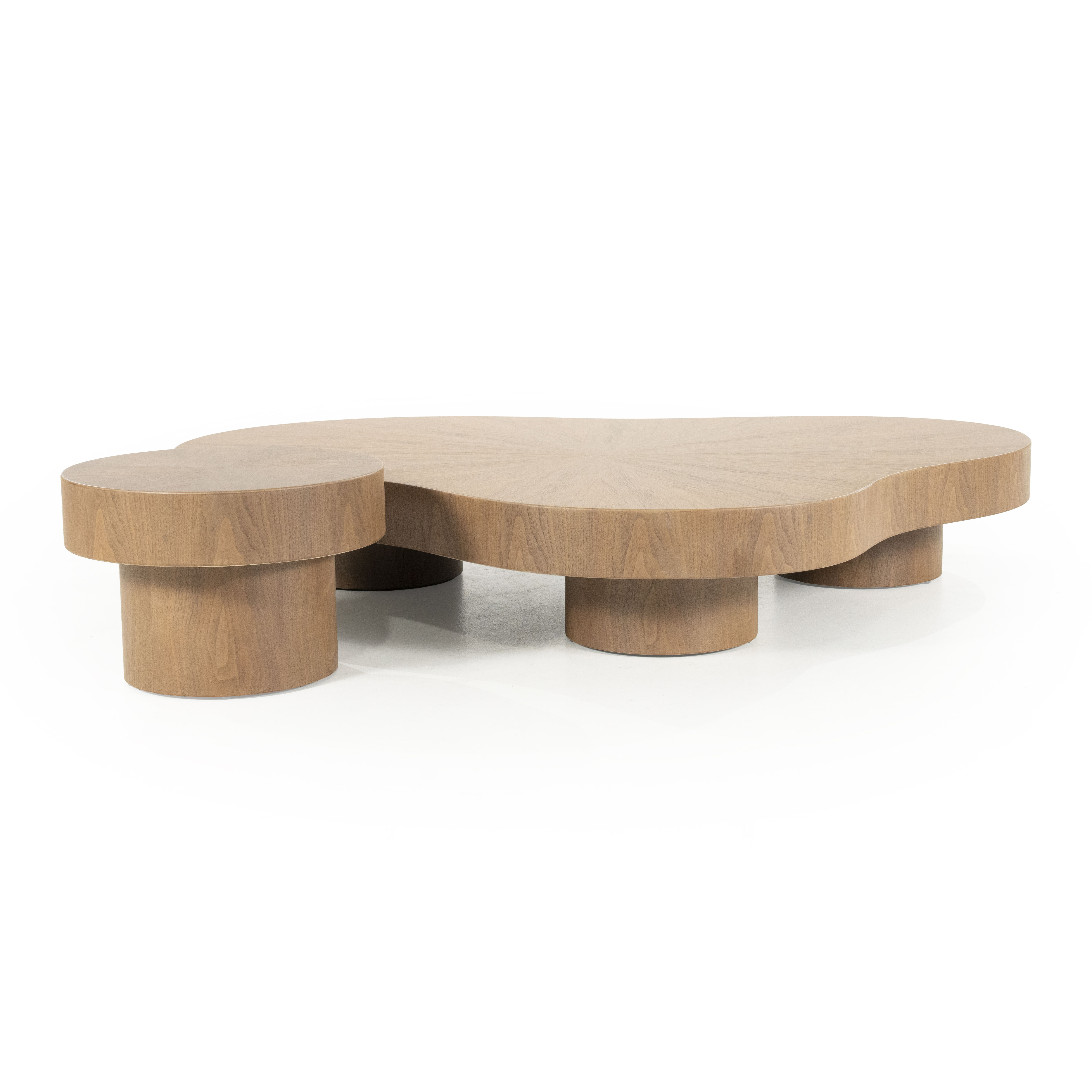 Eleonora Organische Salontafel 'Bobbie' Walnootfineer lichtbruin, 150 x 110cm, kleur Naturel