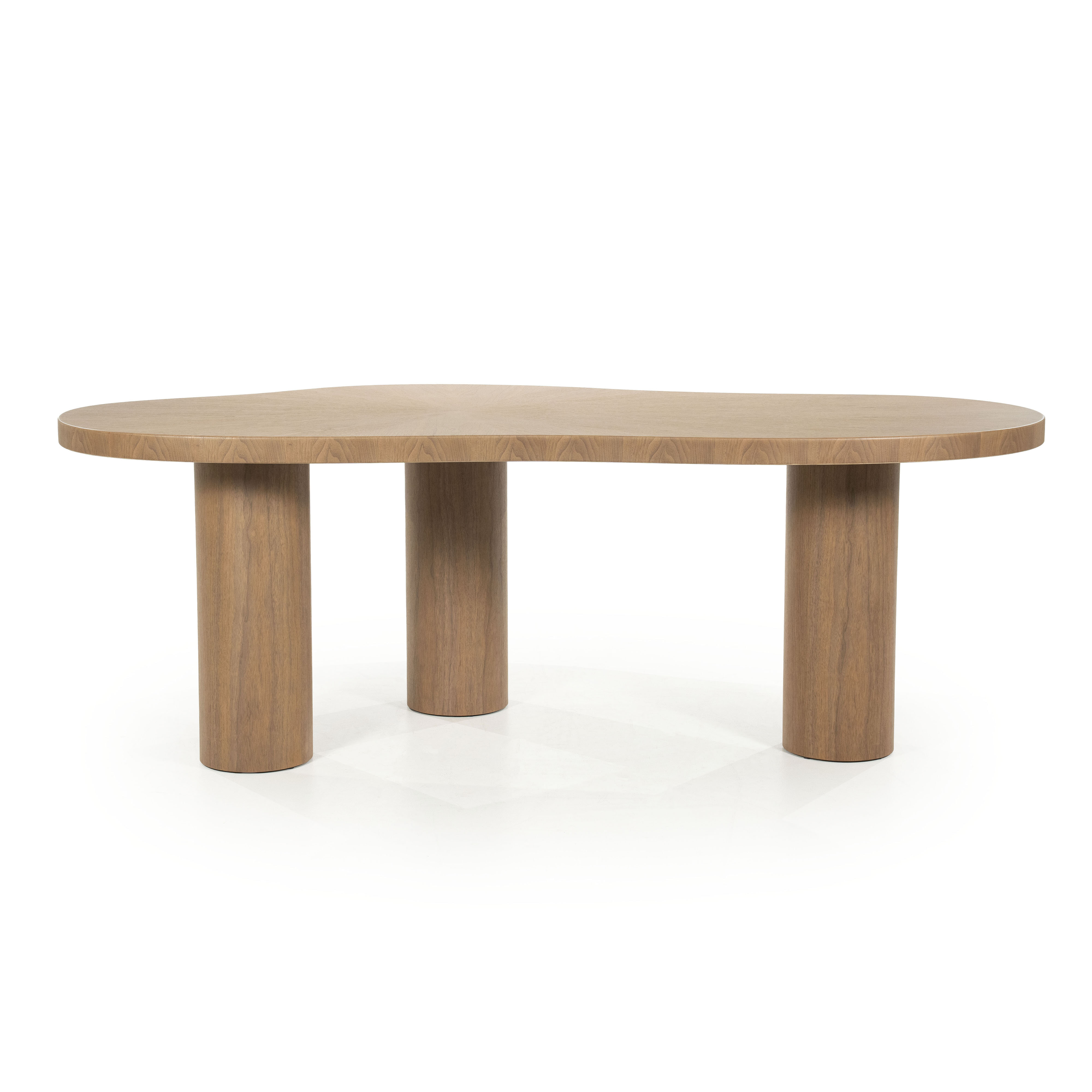 Eleonora Organische Eettafel 'Bobbie' Walnoot, 215 x 110cm, kleur Lichtbruin
