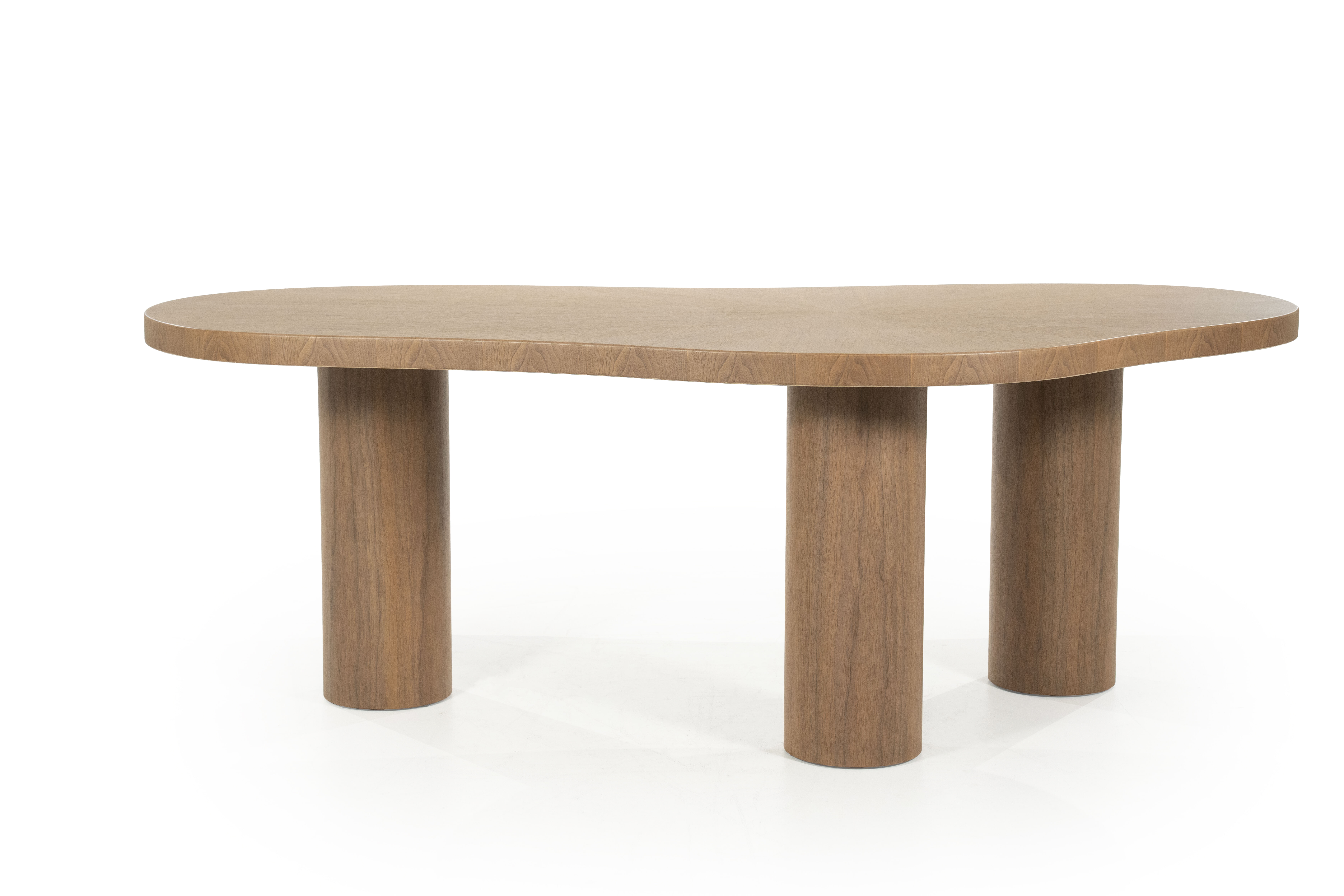 Eleonora Organische Eettafel 'Bobbie' Walnoot, 215 x 110cm, kleur Lichtbruin