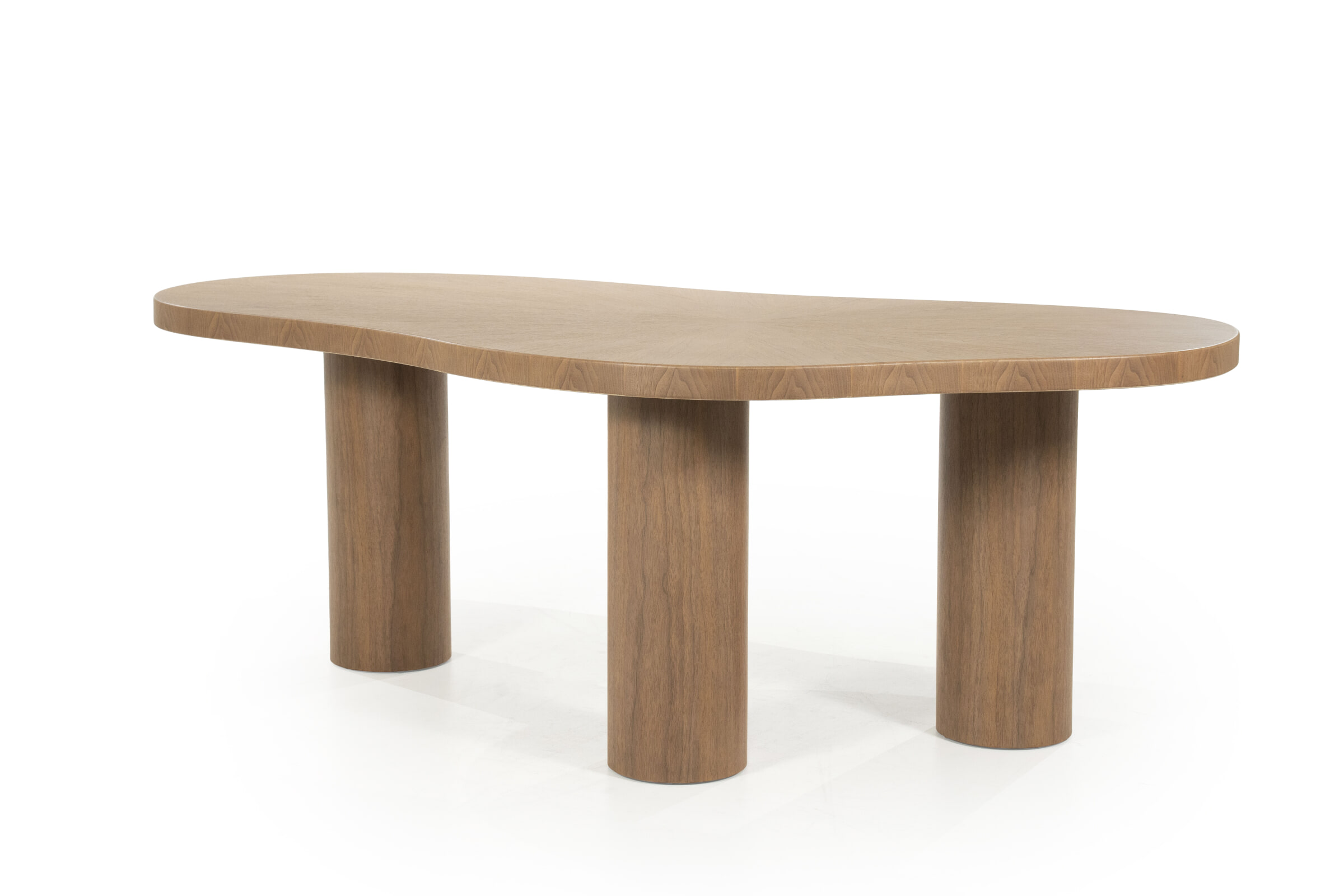 Eleonora Organische Eettafel 'Bobbie' Walnoot, 215 x 110cm, kleur Lichtbruin