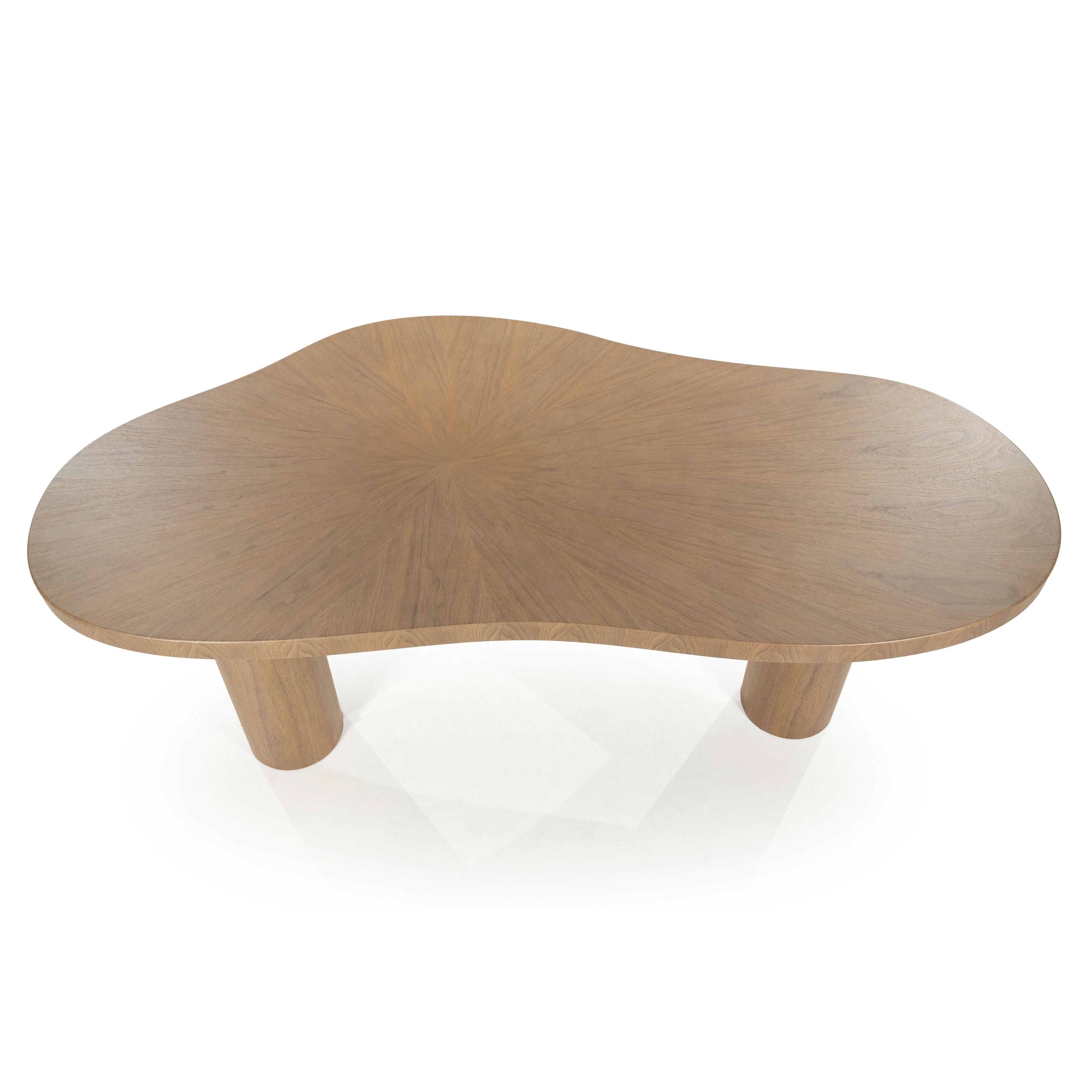 Eleonora Organische Eettafel 'Bobbie' Walnoot, 215 x 110cm, kleur Lichtbruin
