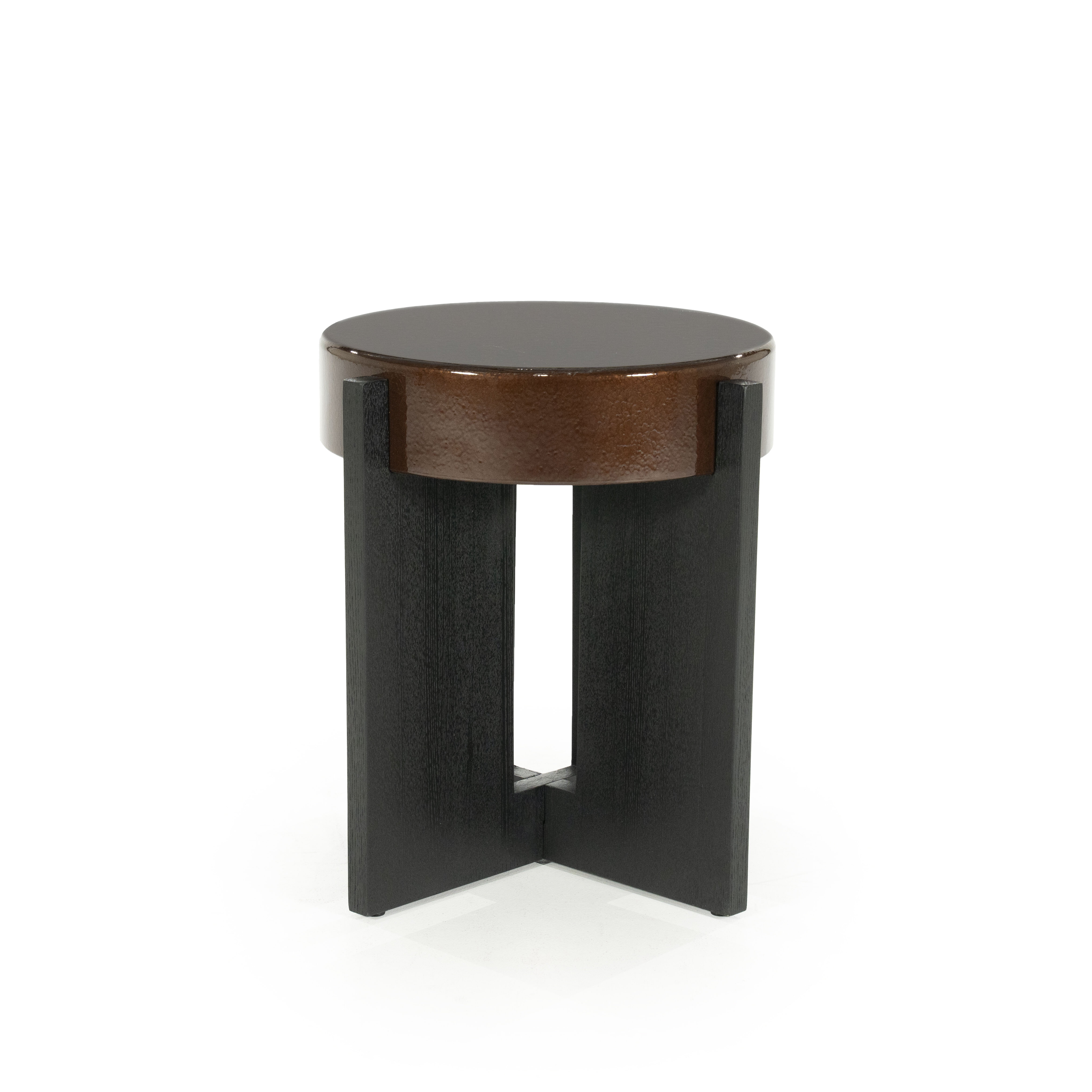Eleonora Ronde Bijzettafel 'Juliet' 40cm, kleur Bruin
