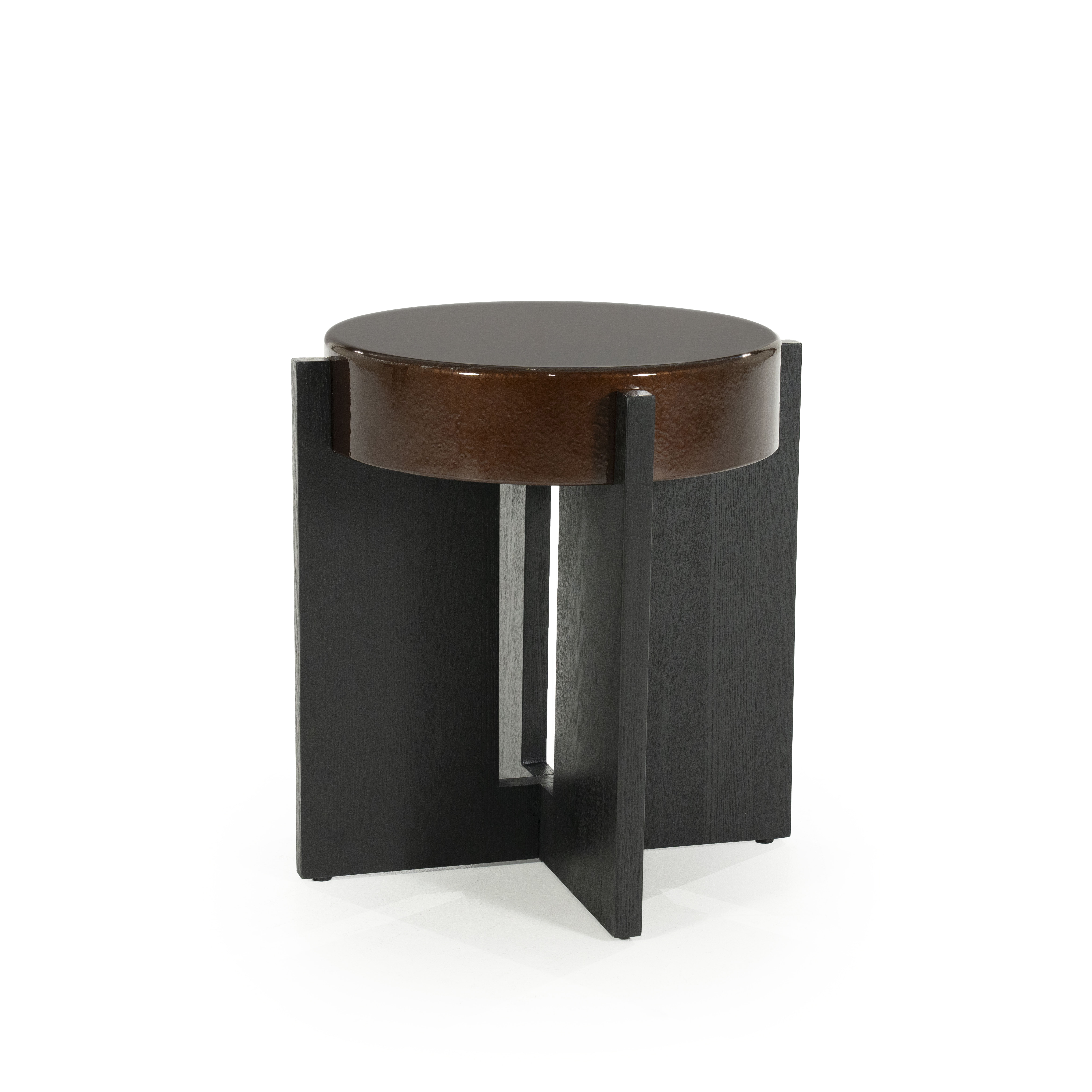 Eleonora Ronde Bijzettafel 'Juliet' 40cm, kleur Bruin