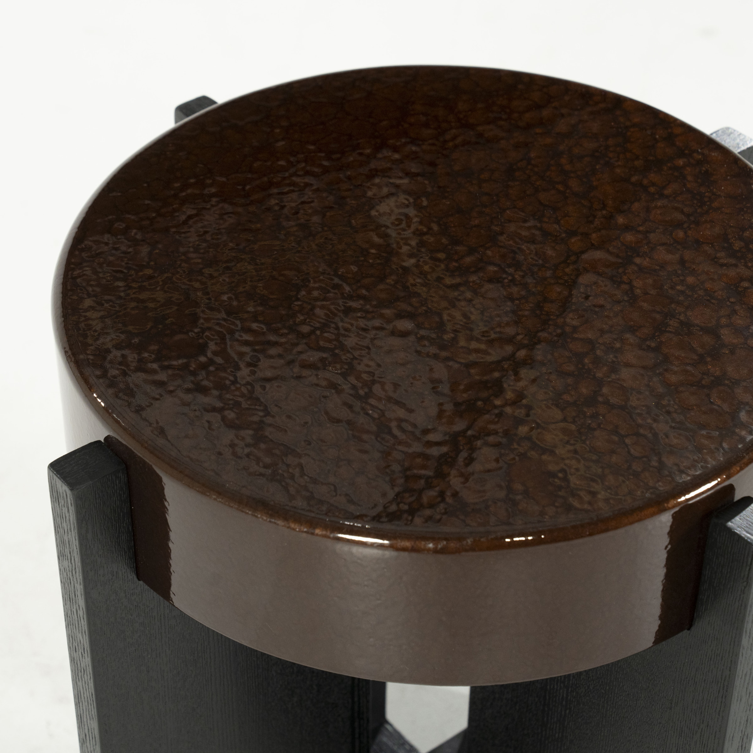 Eleonora Ronde Bijzettafel 'Juliet' 40cm, kleur Bruin