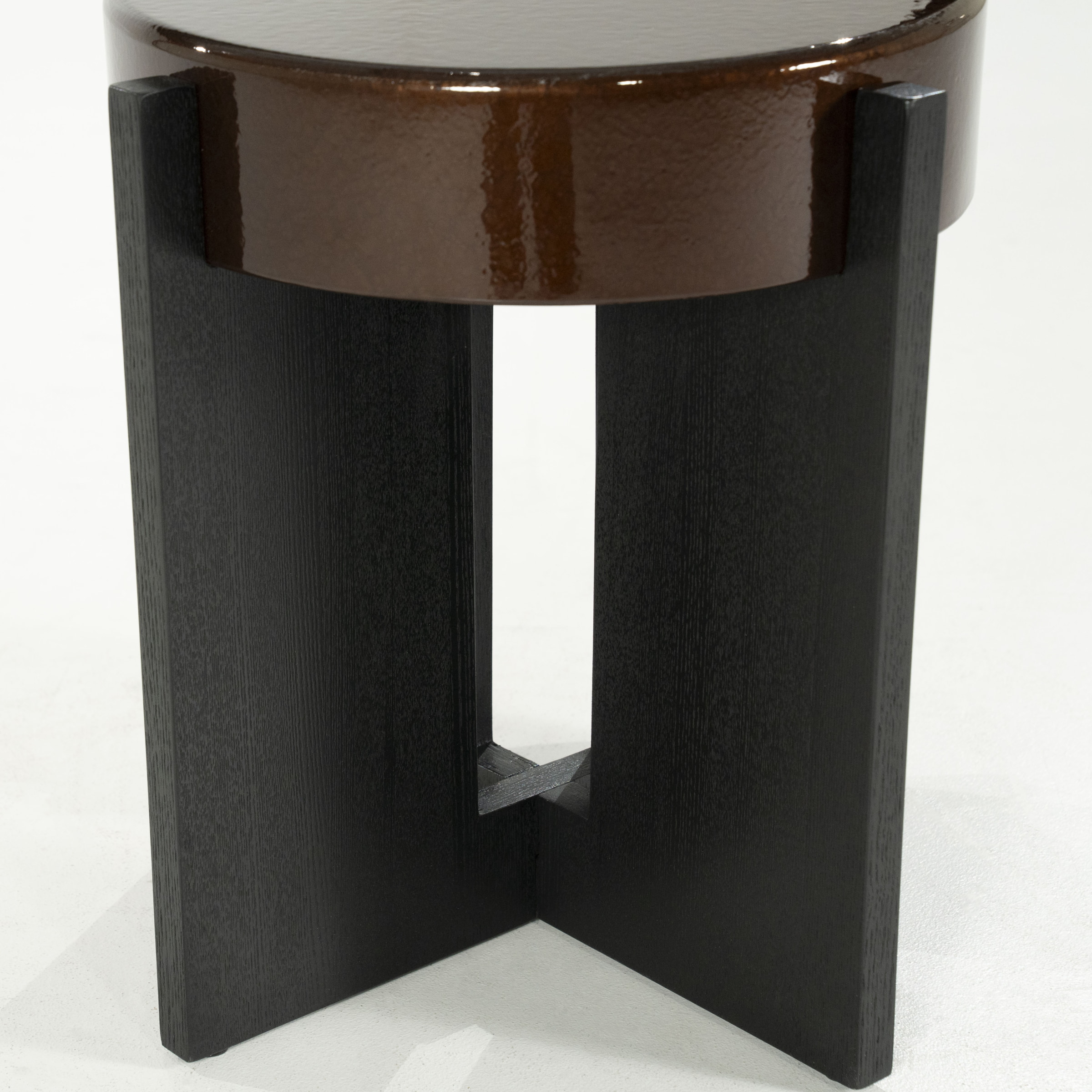 Eleonora Ronde Bijzettafel 'Juliet' 40cm, kleur Bruin