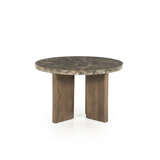 Eleonora Ronde Salontafel 'Lando' Marmer en mangohout, 60cm