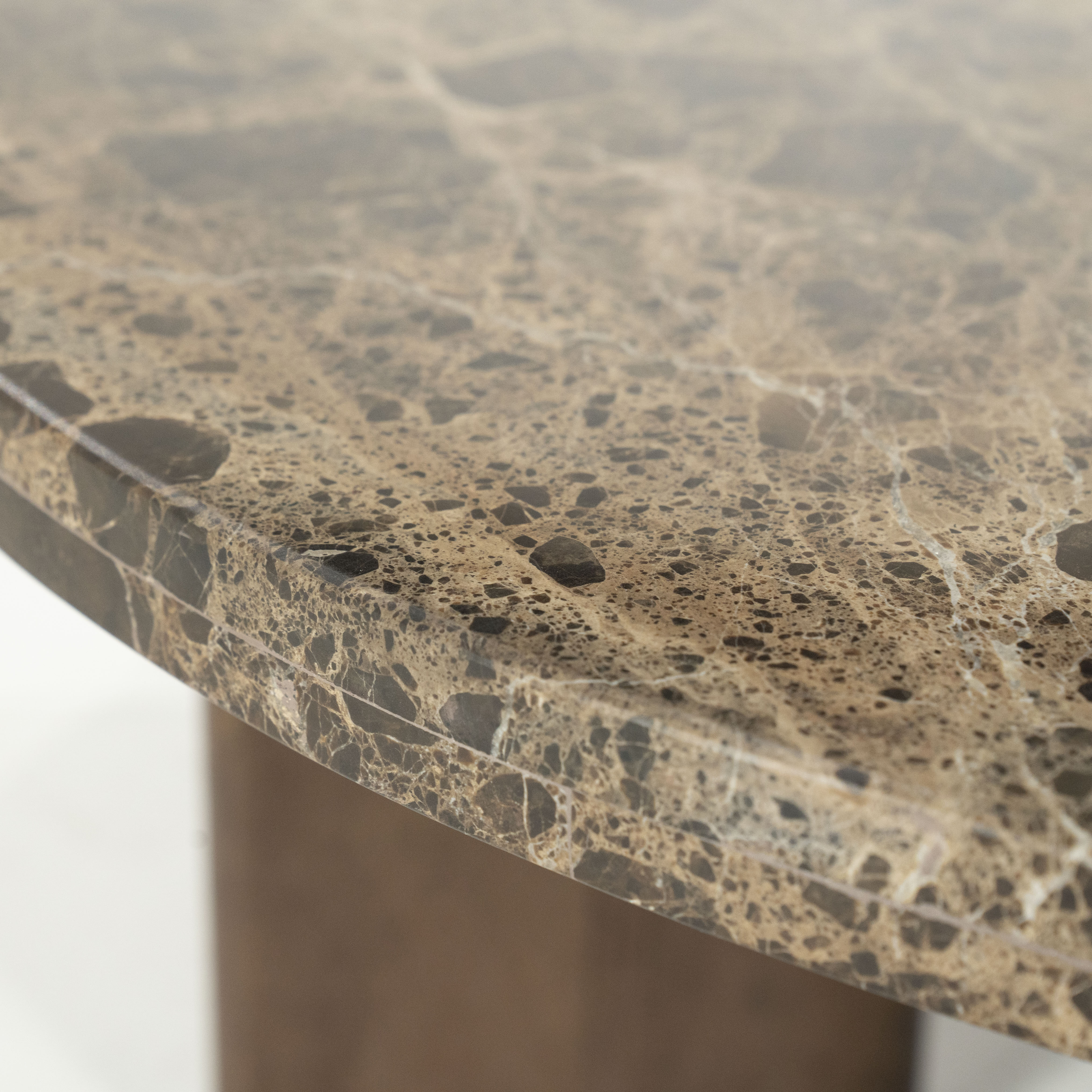 Eleonora Ronde Salontafel 'Lando' Marmer en mangohout, 80cm