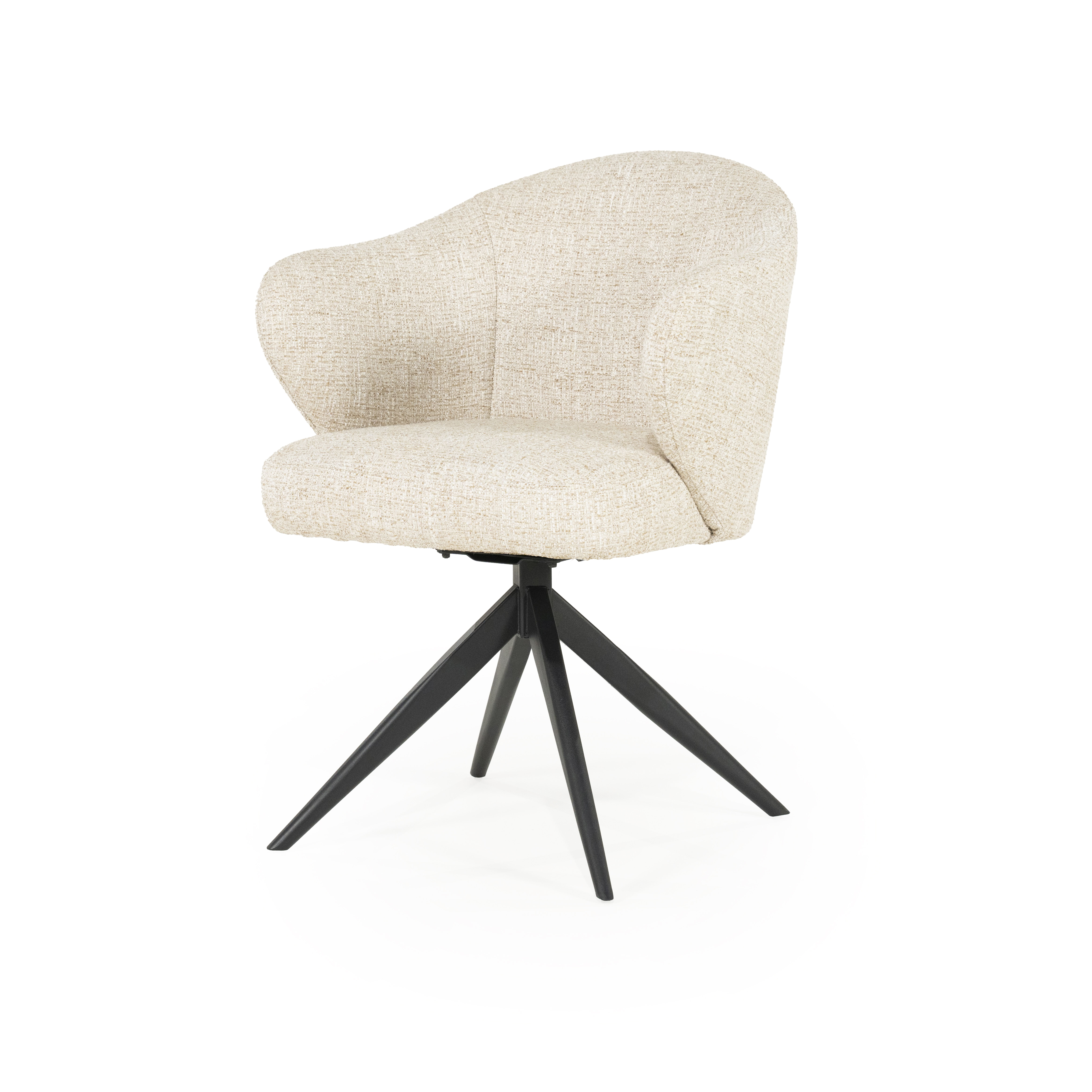 Eleonora Draaibare Eetkamerstoel 'Connor' kleur Beige