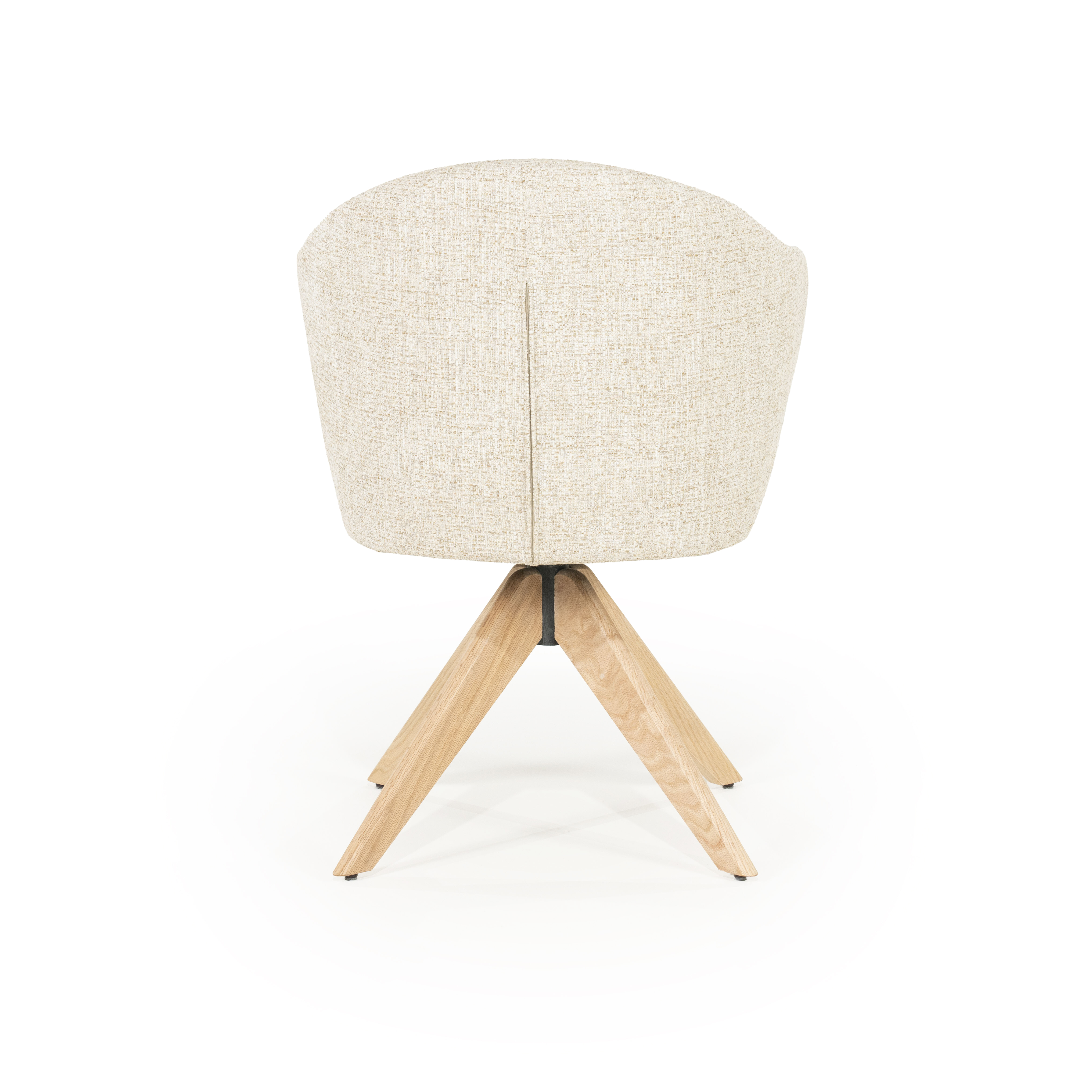 Eleonora Draaibare Eetkamerstoel 'Connor' Eiken onderstel, kleur Beige