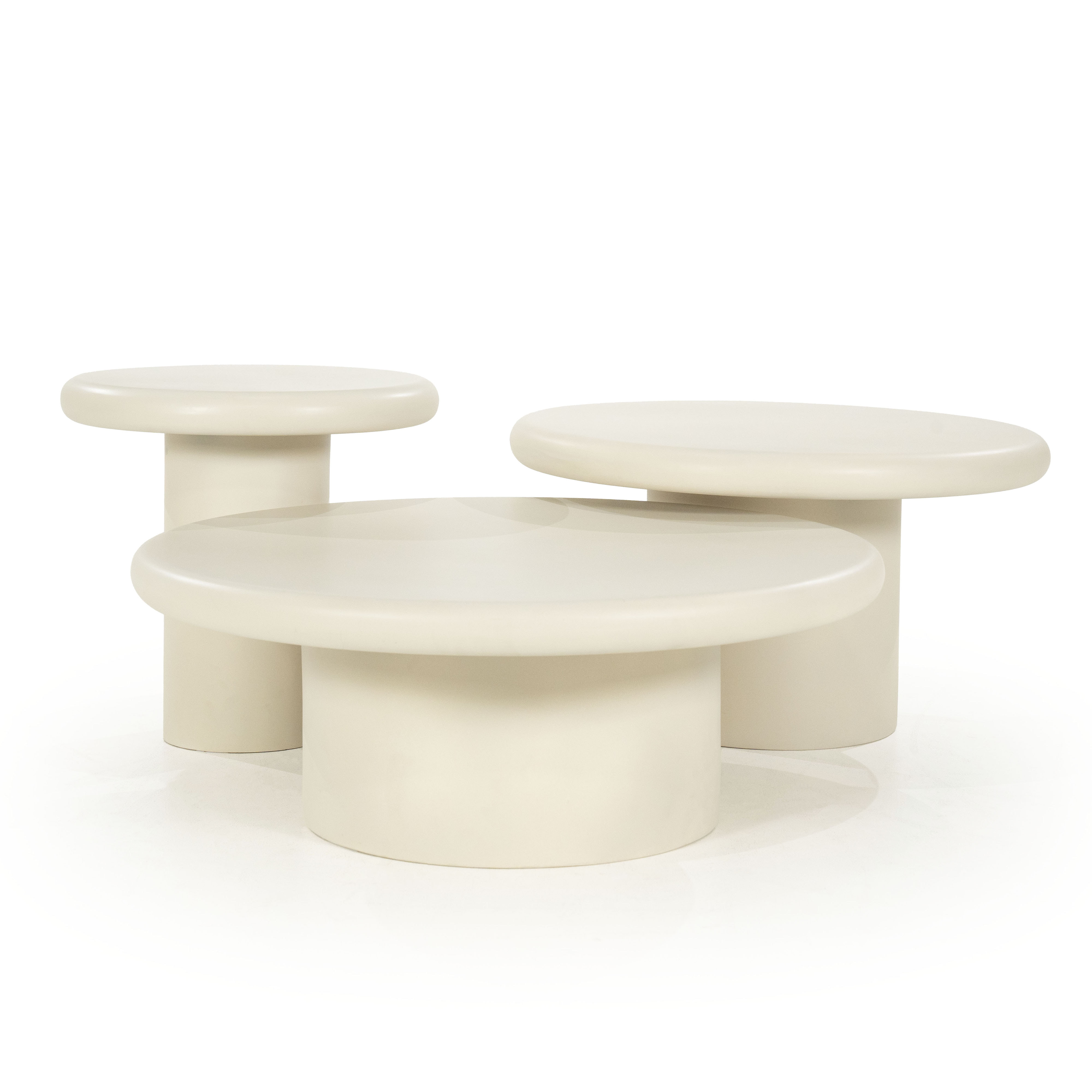Eleonora Ronde Bijzettafel 'Jade' Magnesium oxide, 66cm