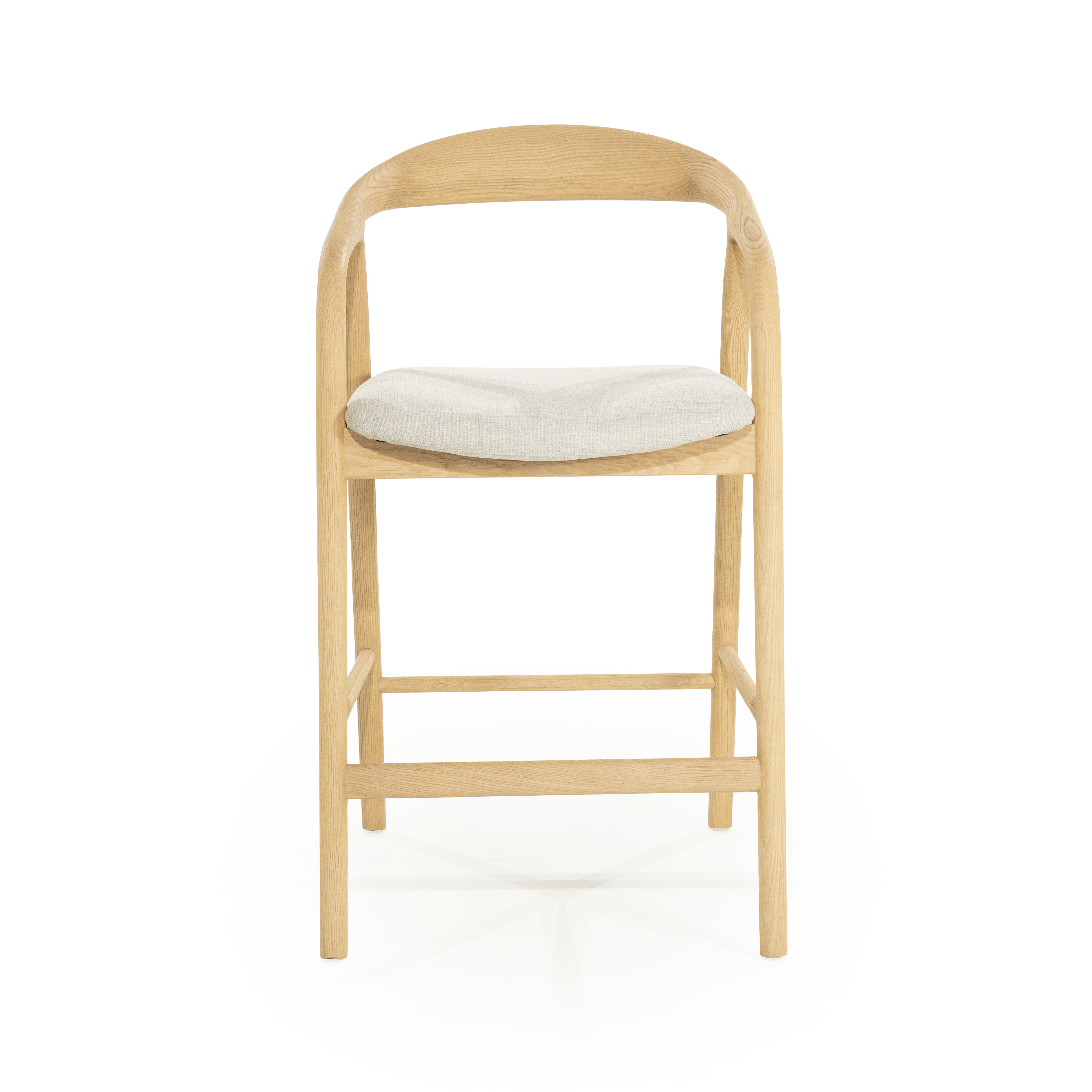 Eleonora Barstoel 'Rayven' Essen en stof, kleur Naturel (zithoogte 65cm)