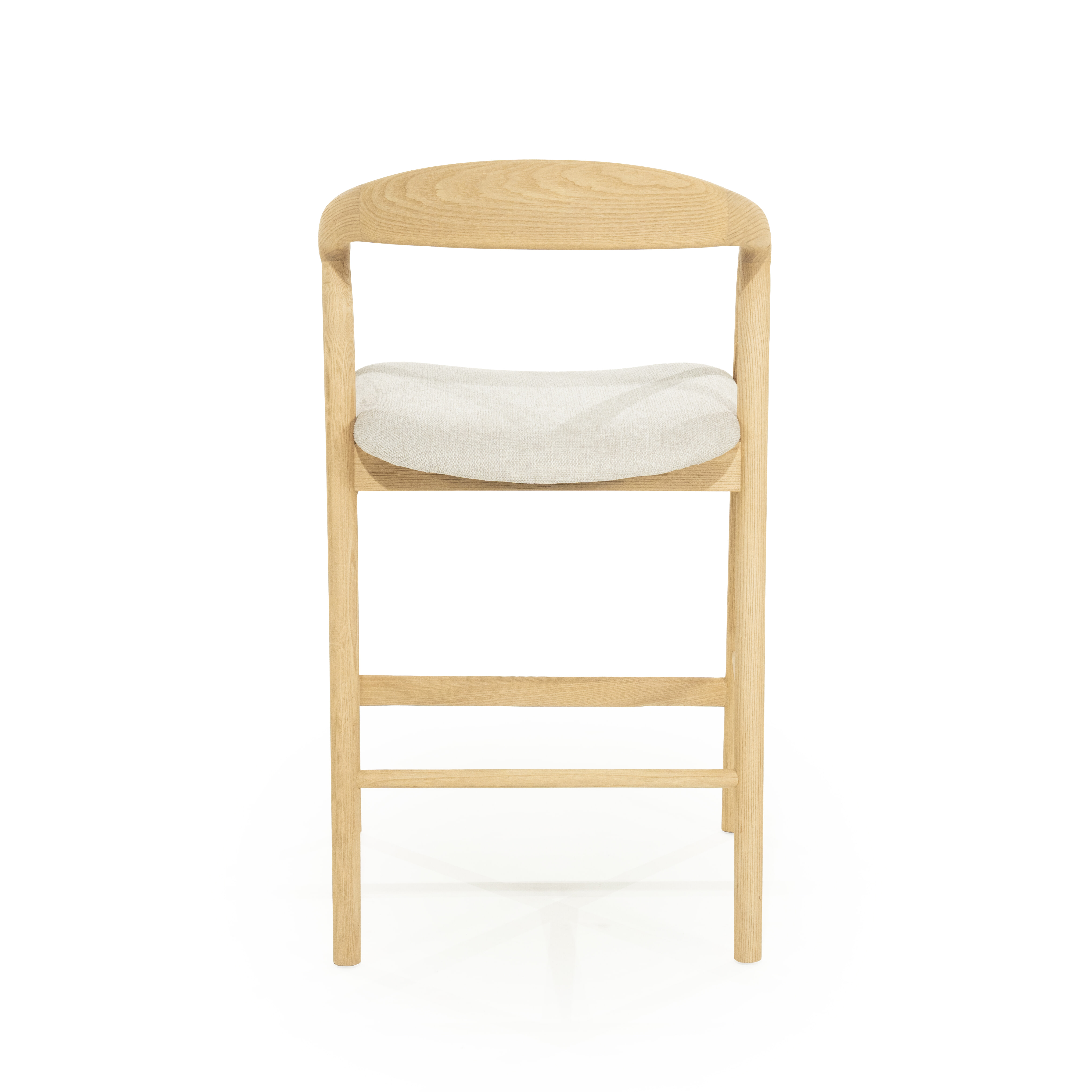 Eleonora Barstoel 'Rayven' Essen en stof, kleur Naturel (zithoogte 65cm)