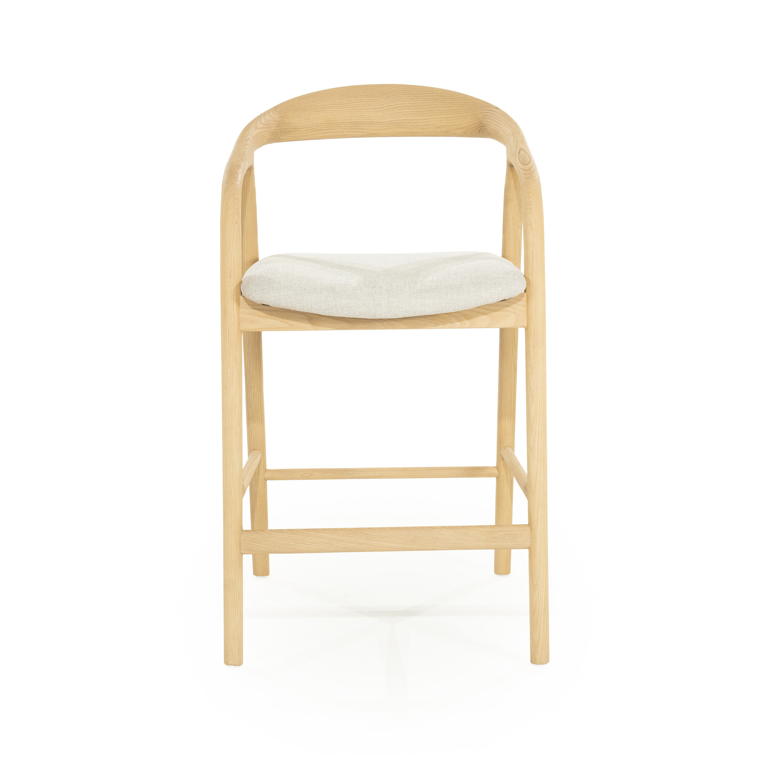 Eleonora Barstoel 'Rayven' Essen en stof, kleur Naturel (zithoogte 65cm)