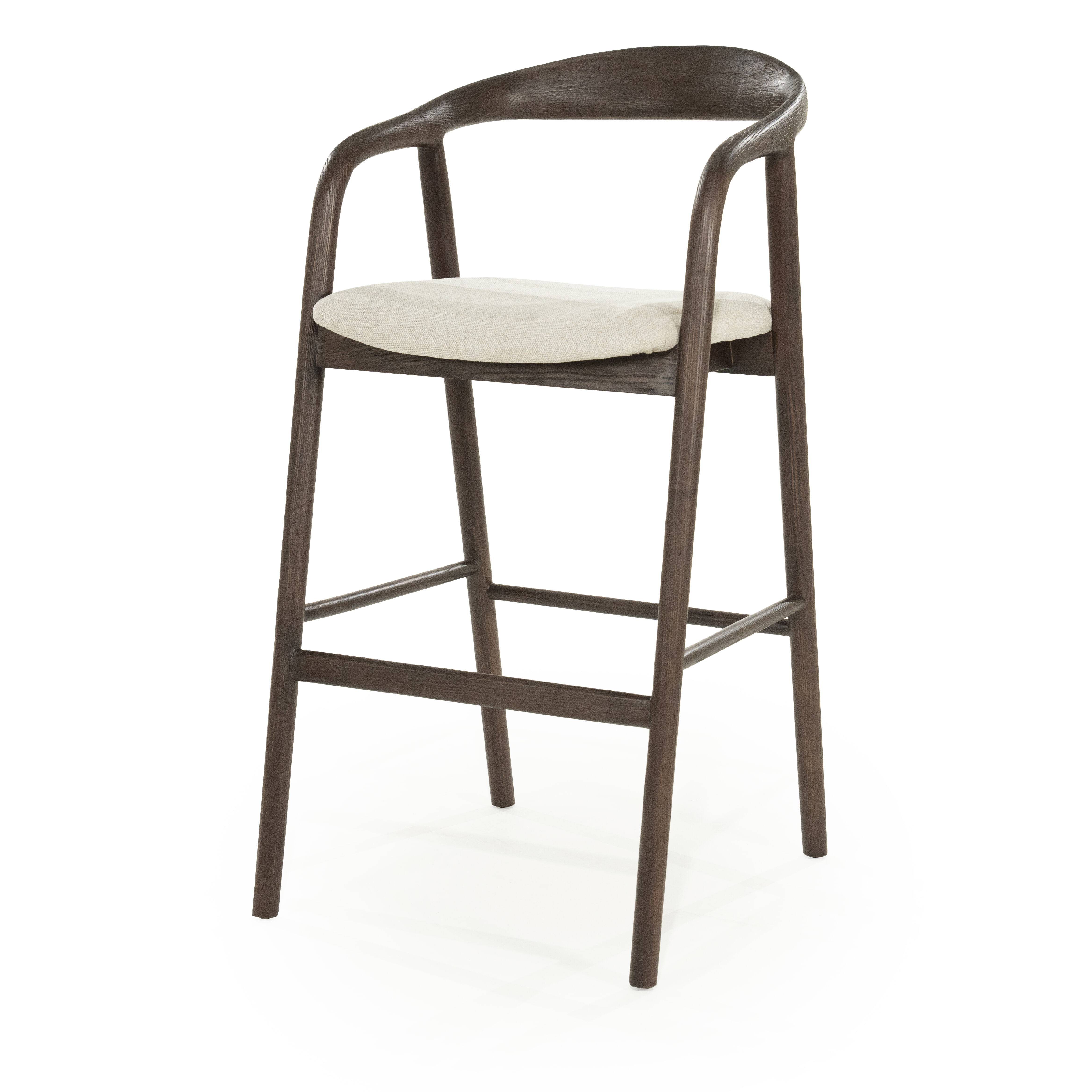 Eleonora Barkruk 'Rayven' Essen en stof, kleur Bruin (zithoogte 75cm)