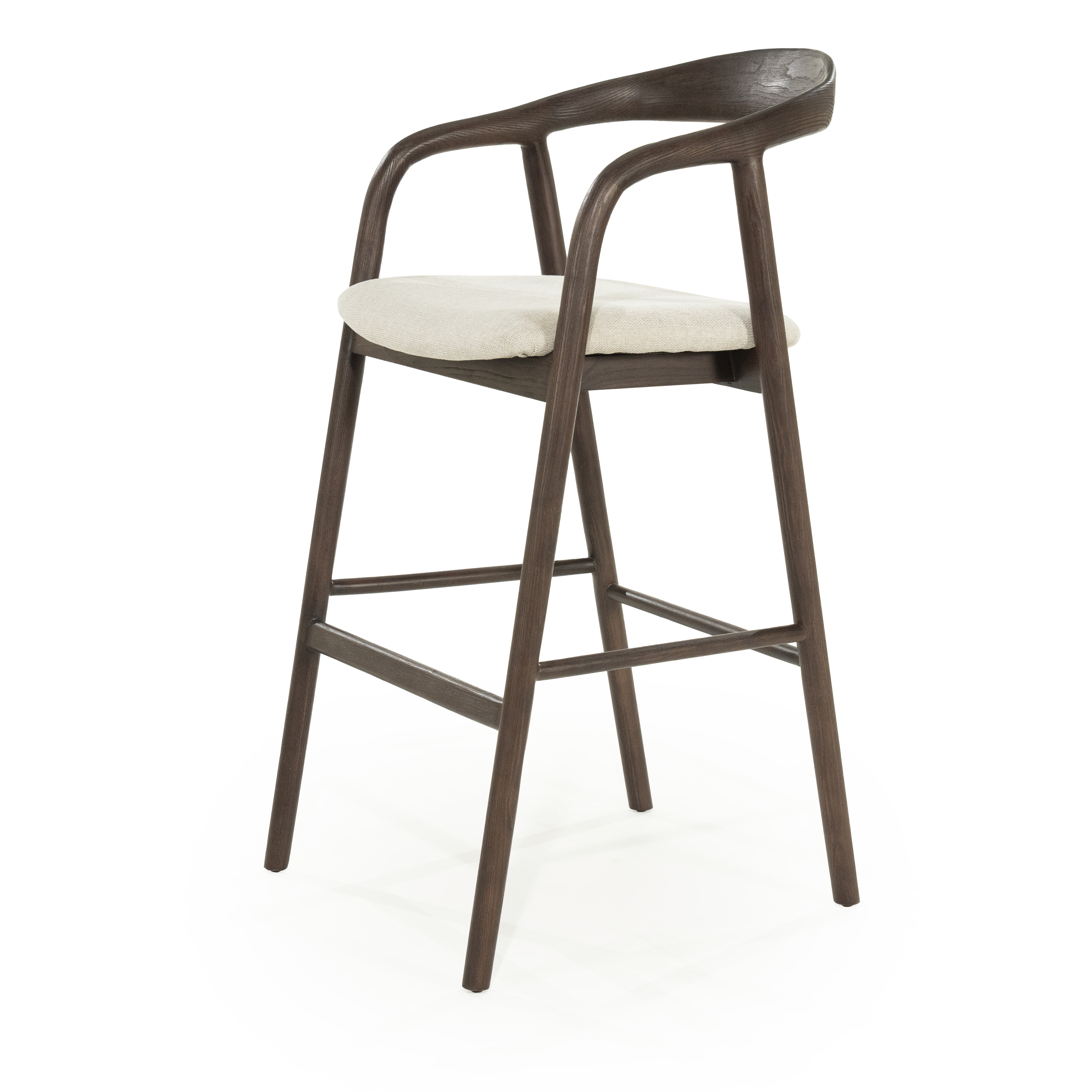 Eleonora Barkruk 'Rayven' Essen en stof, kleur Bruin (zithoogte 75cm)