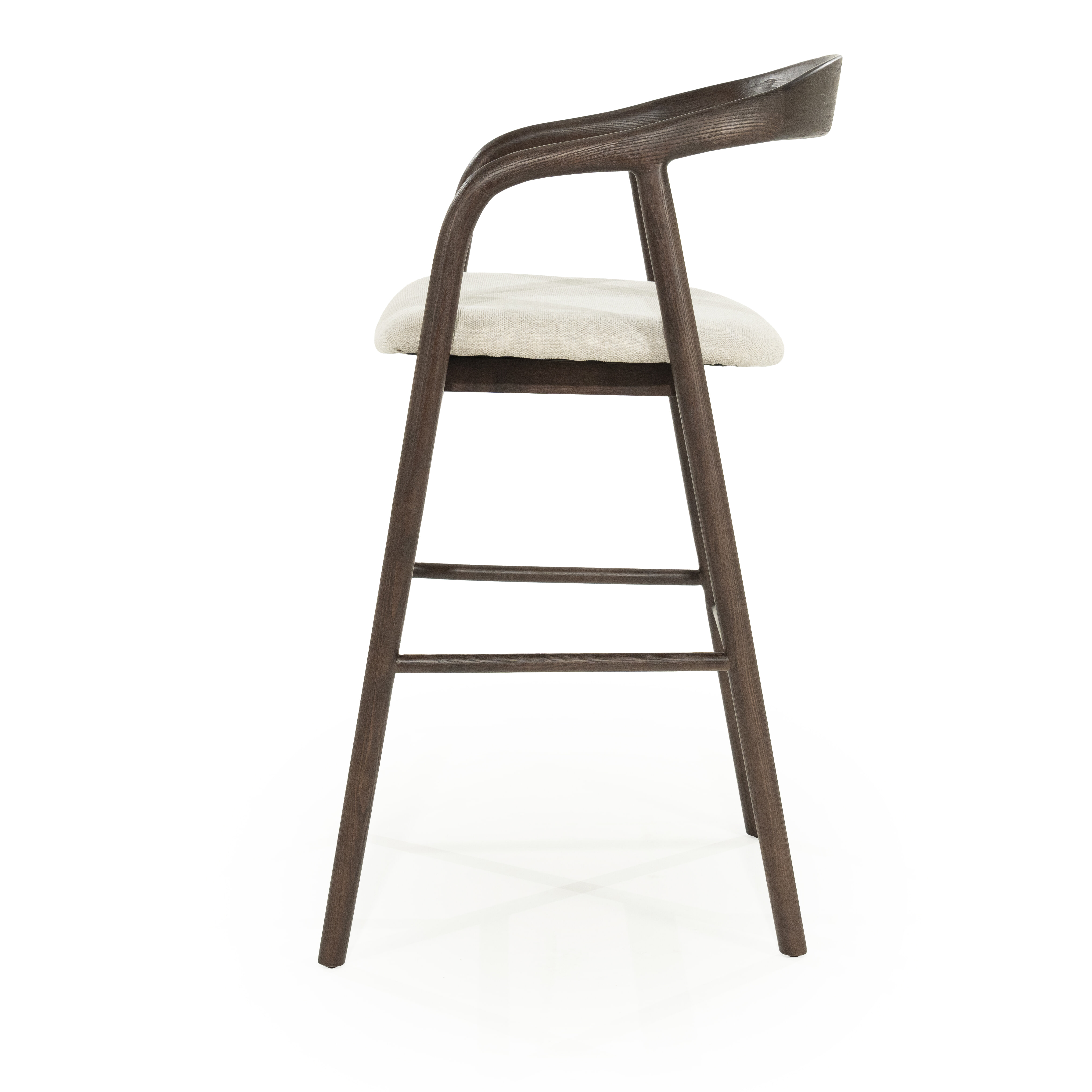 Eleonora Barkruk 'Rayven' Essen en stof, kleur Bruin (zithoogte 75cm)