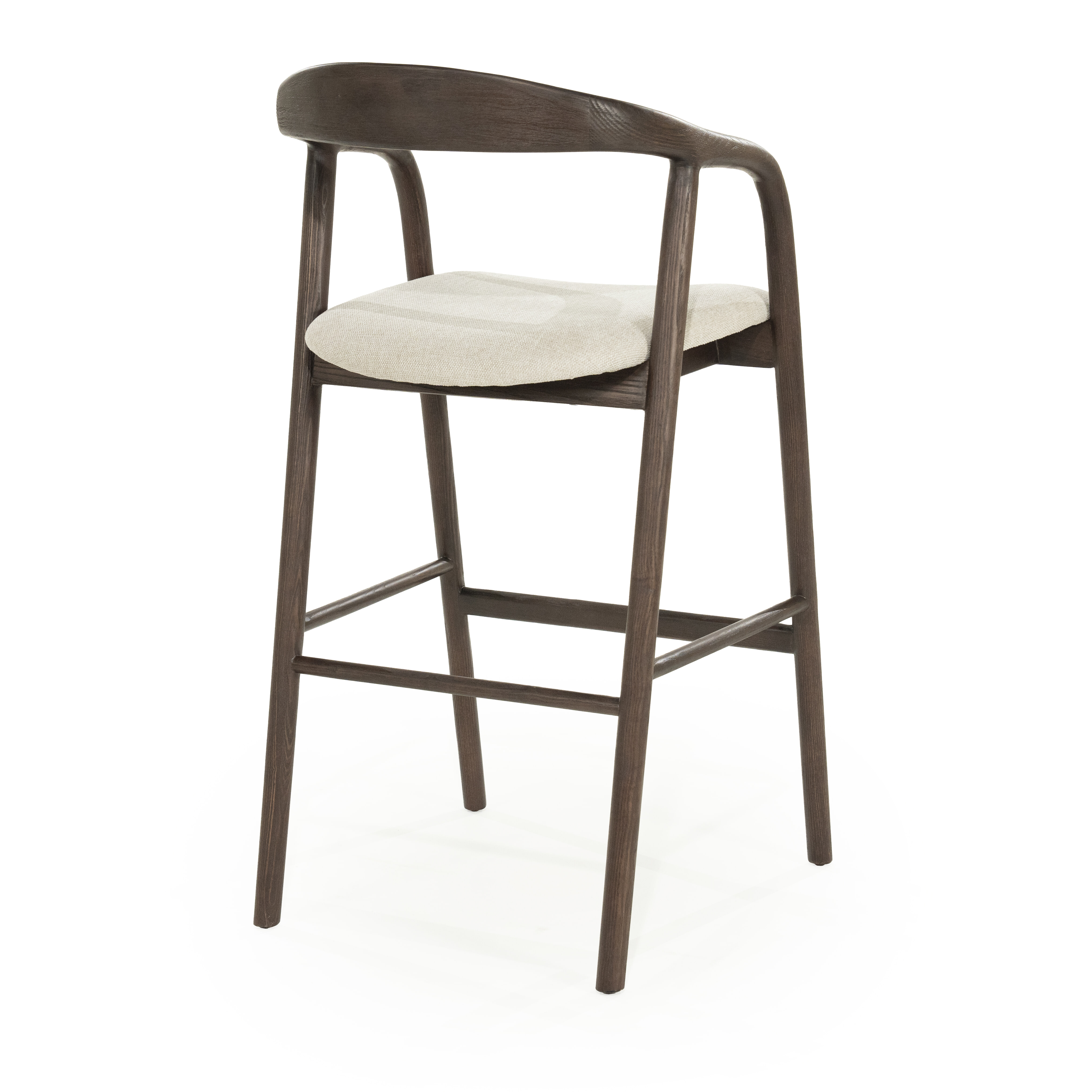 Eleonora Barkruk 'Rayven' Essen en stof, kleur Bruin (zithoogte 75cm)