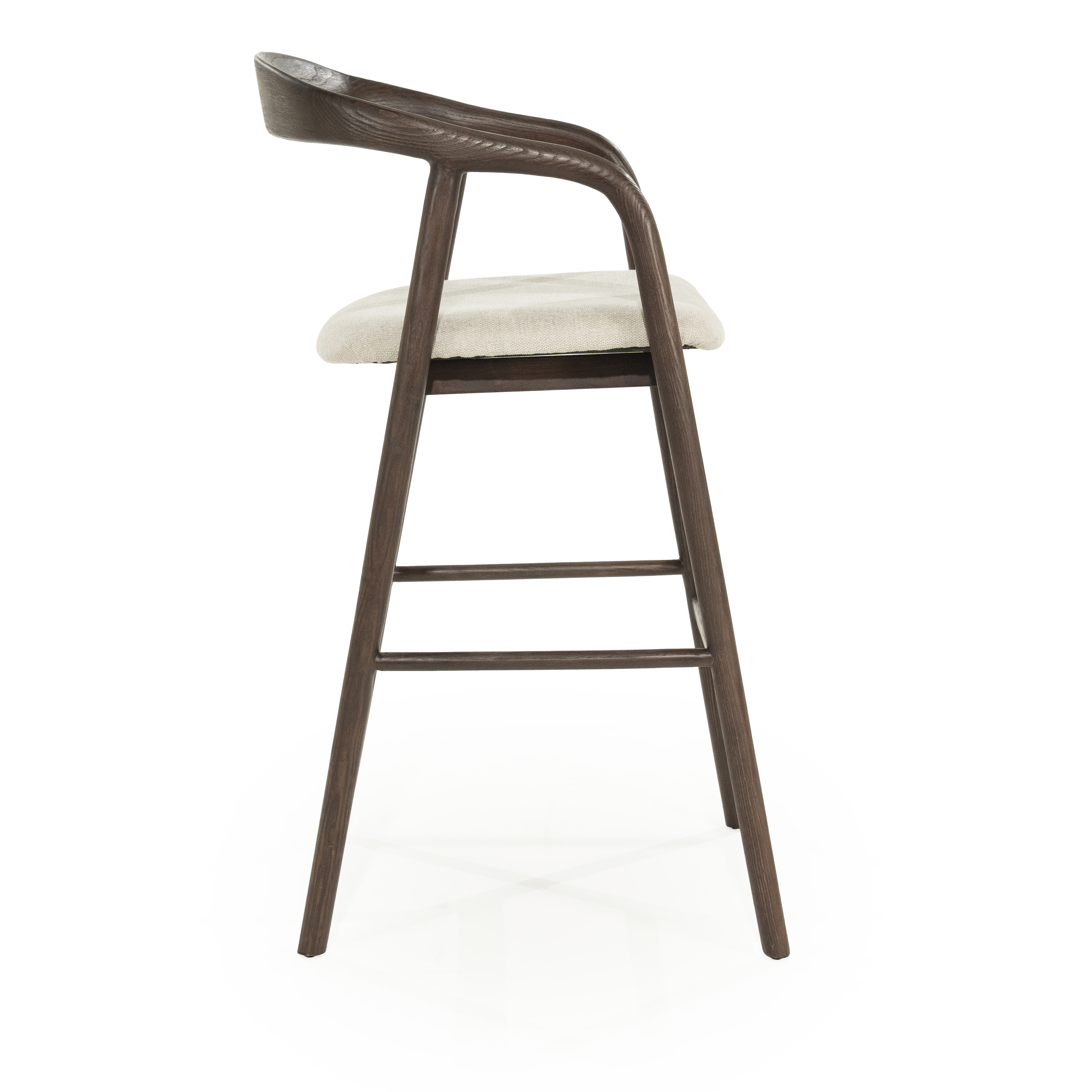 Eleonora Barkruk 'Rayven' Essen en stof, kleur Bruin (zithoogte 75cm)