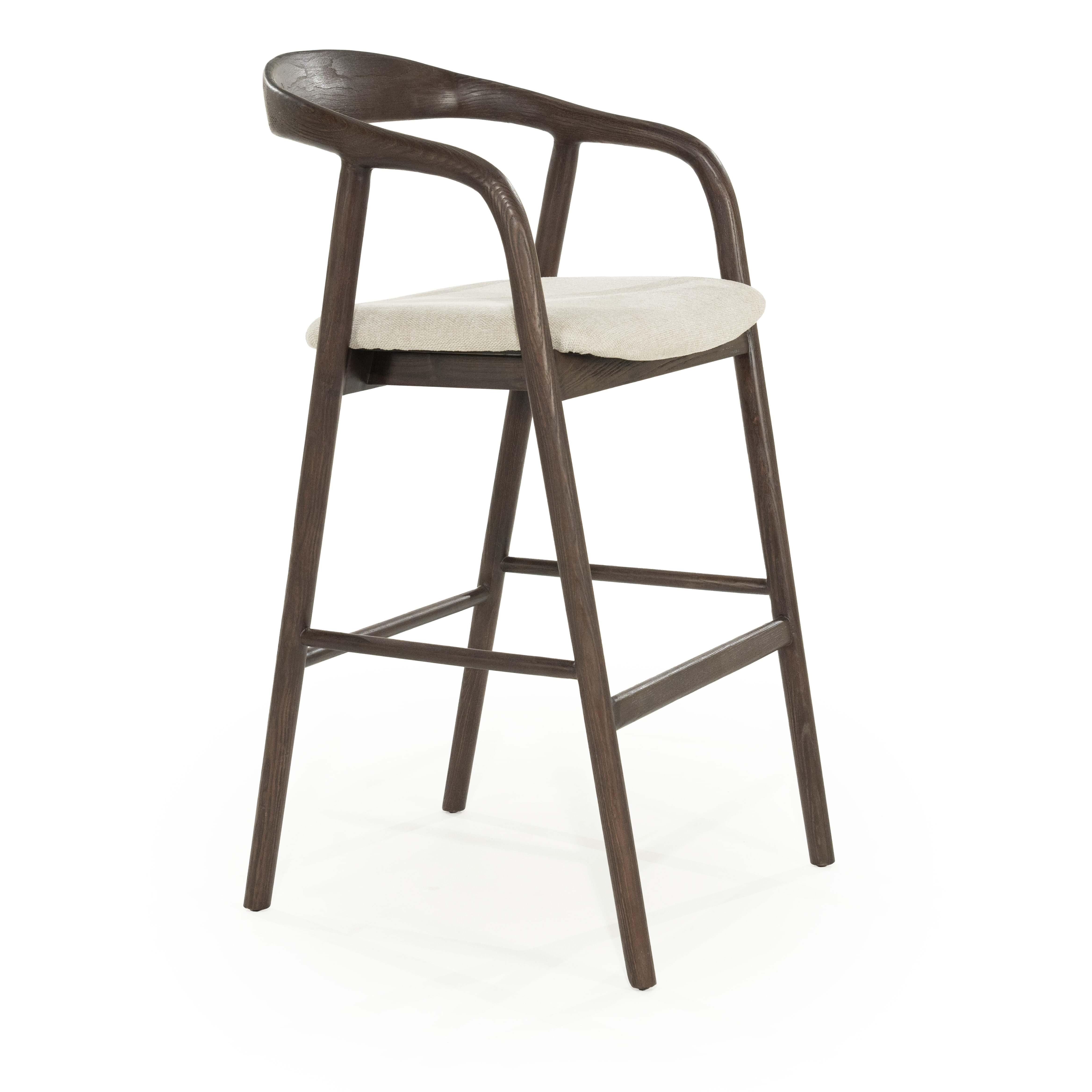 Eleonora Barkruk 'Rayven' Essen en stof, kleur Bruin (zithoogte 75cm)