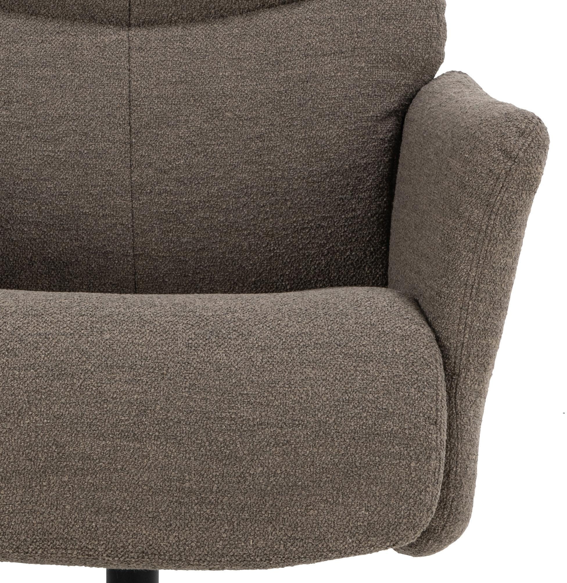 Bendt Relaxfauteuil 'Talisha' Met voetenbank, Bouclé, kleur Taupe
