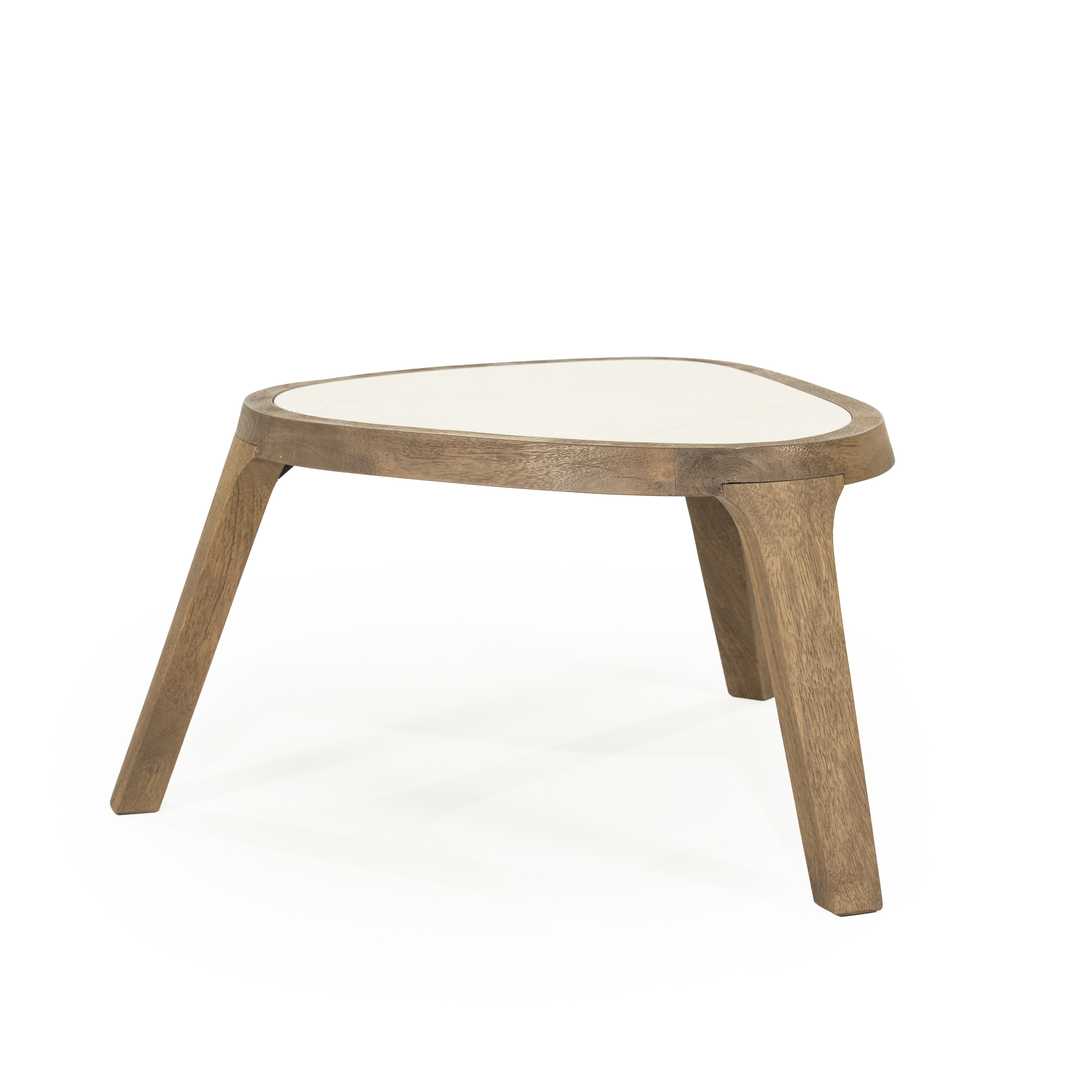 Eleonora Organische Salontafel 'Fred' Marmer en mangohout, 51 x 60cm