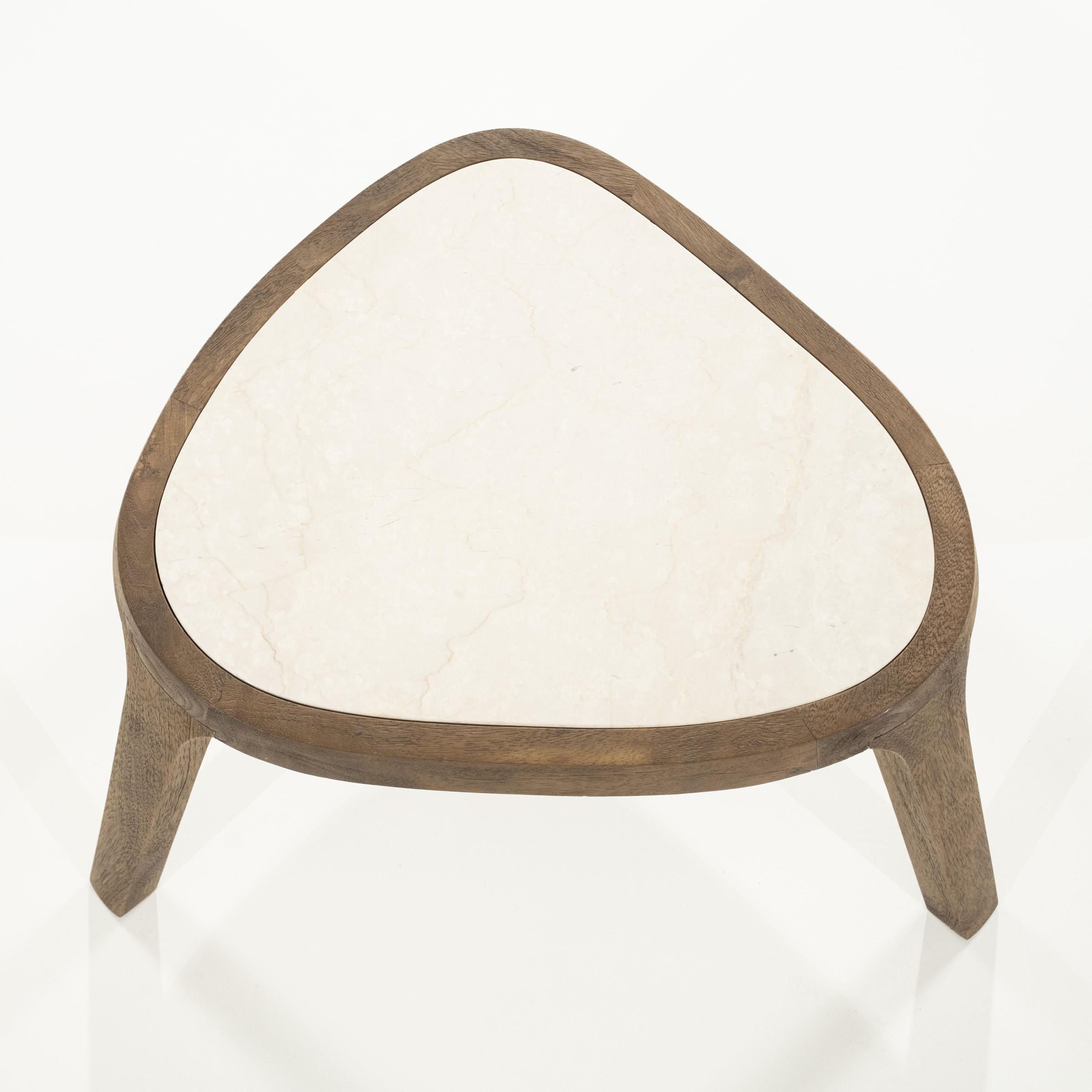 Eleonora Organische Salontafel 'Fred' Marmer en mangohout, 51 x 60cm