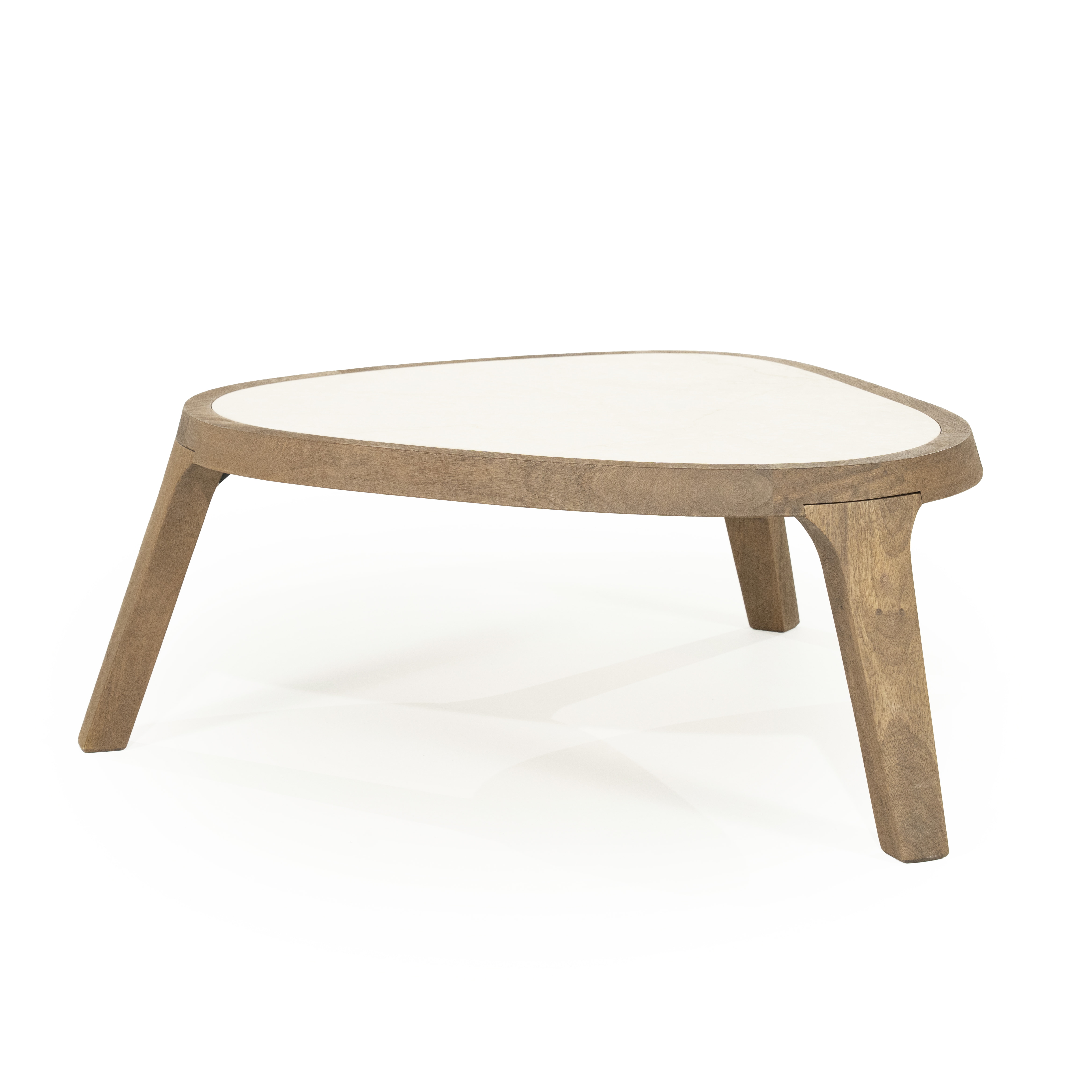 Eleonora Organische Salontafel 'Fred' Marmer en mangohout, 64 x 75cm