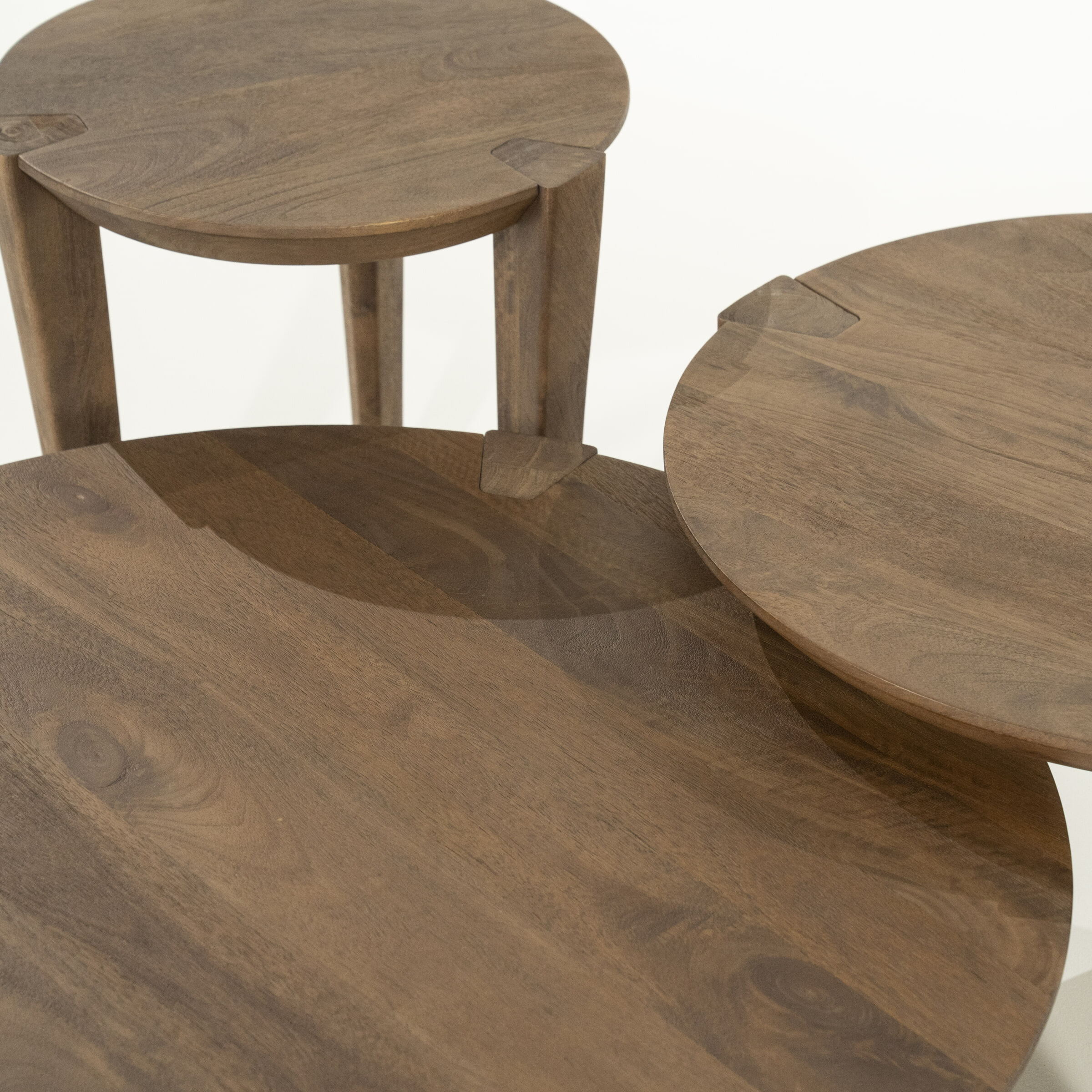 Eleonora Ronde Salontafel 'Davina' Mangohout, 80cm