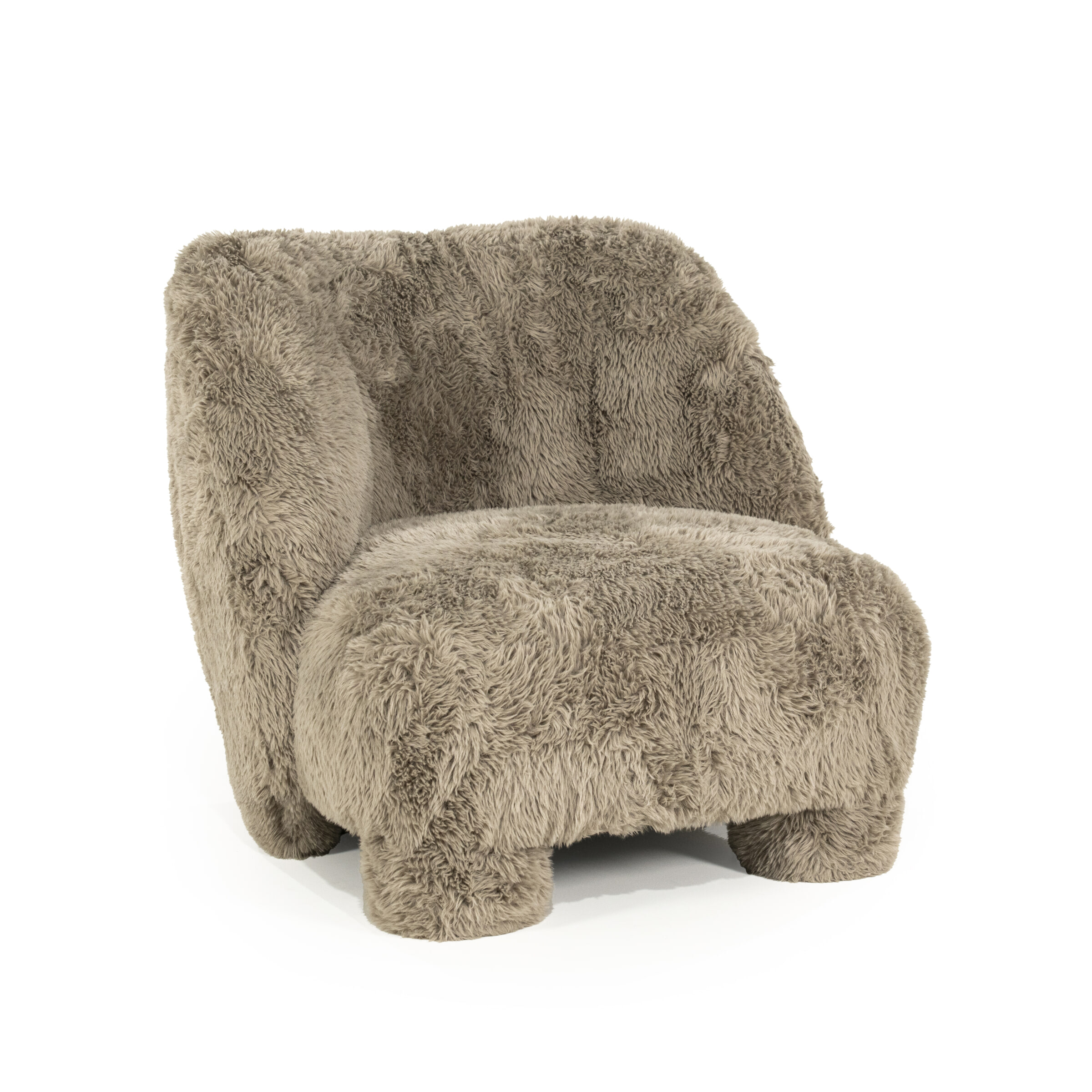 Eleonora Fauteuil 'Samson' Fluffy, kleur Taupe