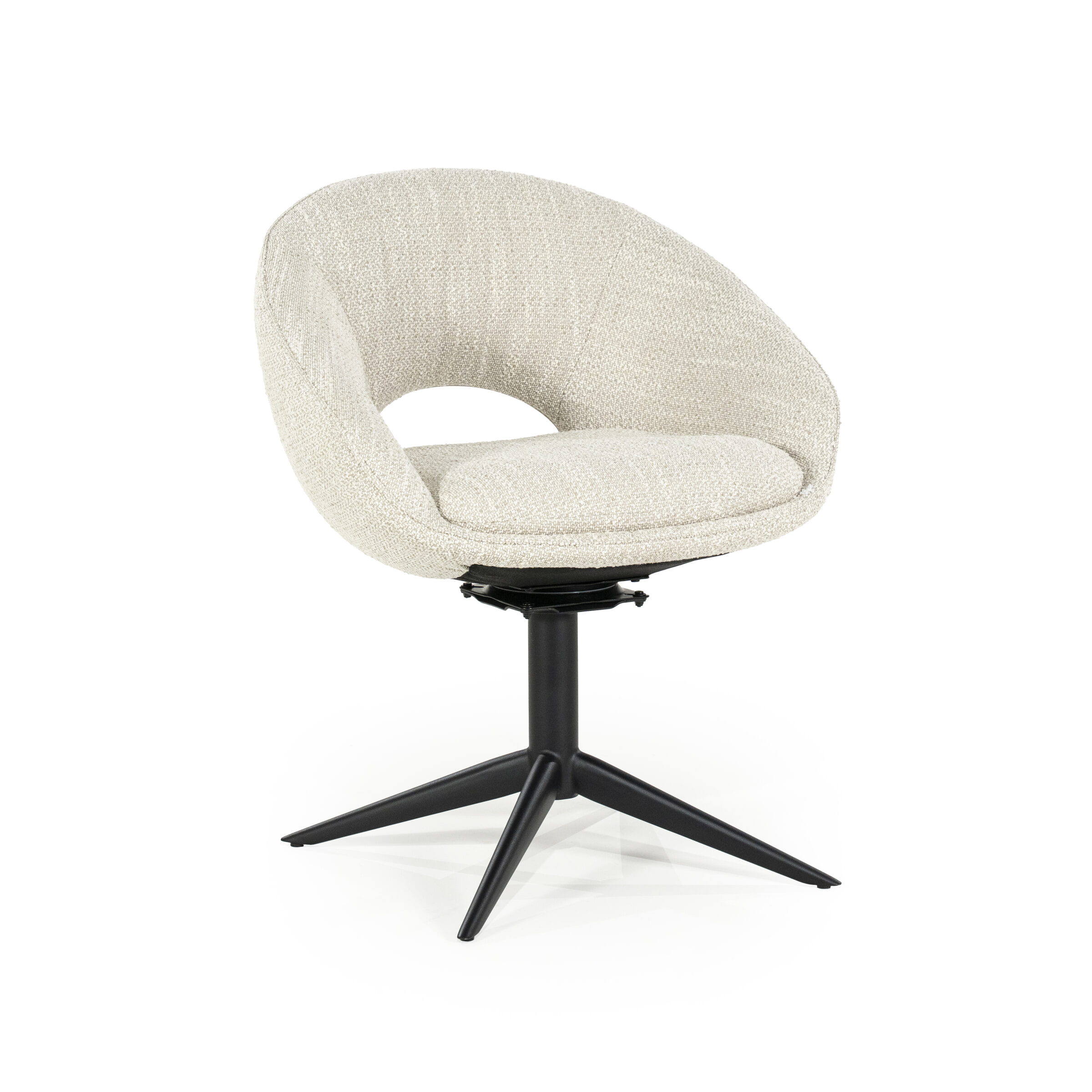 Eleonora Draaibare Eetkamerstoel 'Nol' Bouclé, kleur Beige