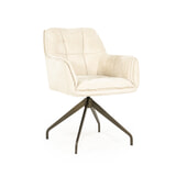Eleonora Draaibare Eetkamerstoel 'Hugo' Chenille, kleur Beige