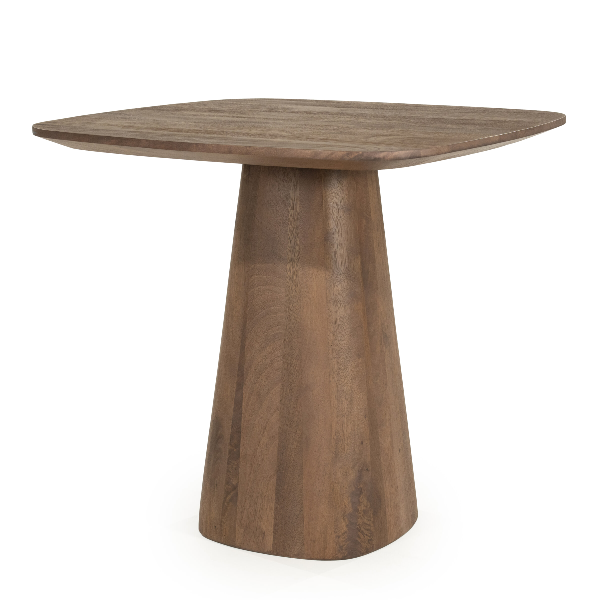 Eleonora Vierkante Bistrotafel 'Aron' Mangohout, 80 x 80cm, kleur Lichtbruin