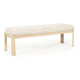 Eleonora Bankje 'Lottie' Geweven stof en eikenhout, kleur Beige