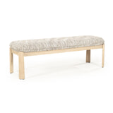 Eleonora Bankje 'Lottie' Geweven stof en eikenhout, kleur Taupe