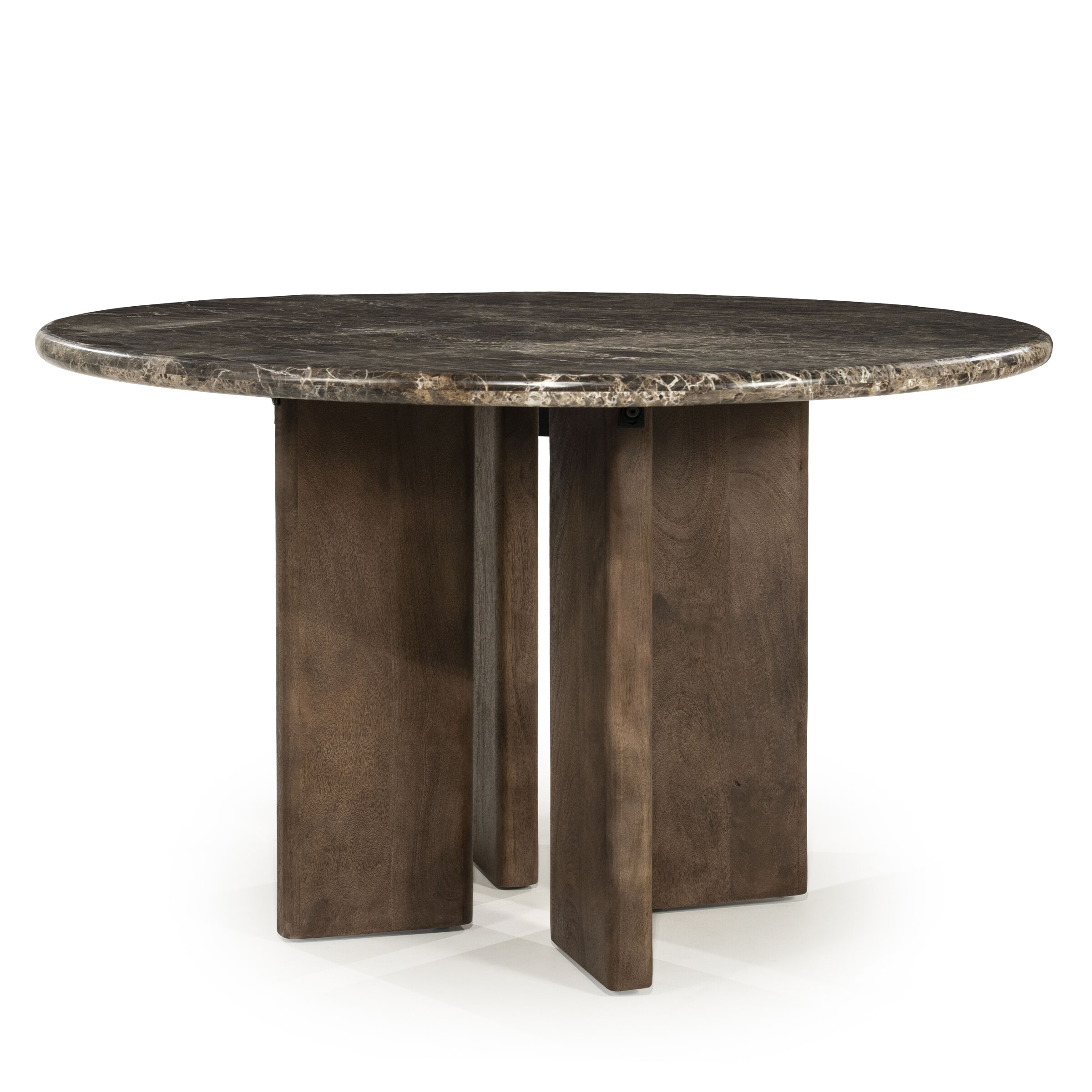Eleonora Ronde Eettafel 'Lando' Marmer en mangohout, 127 cm