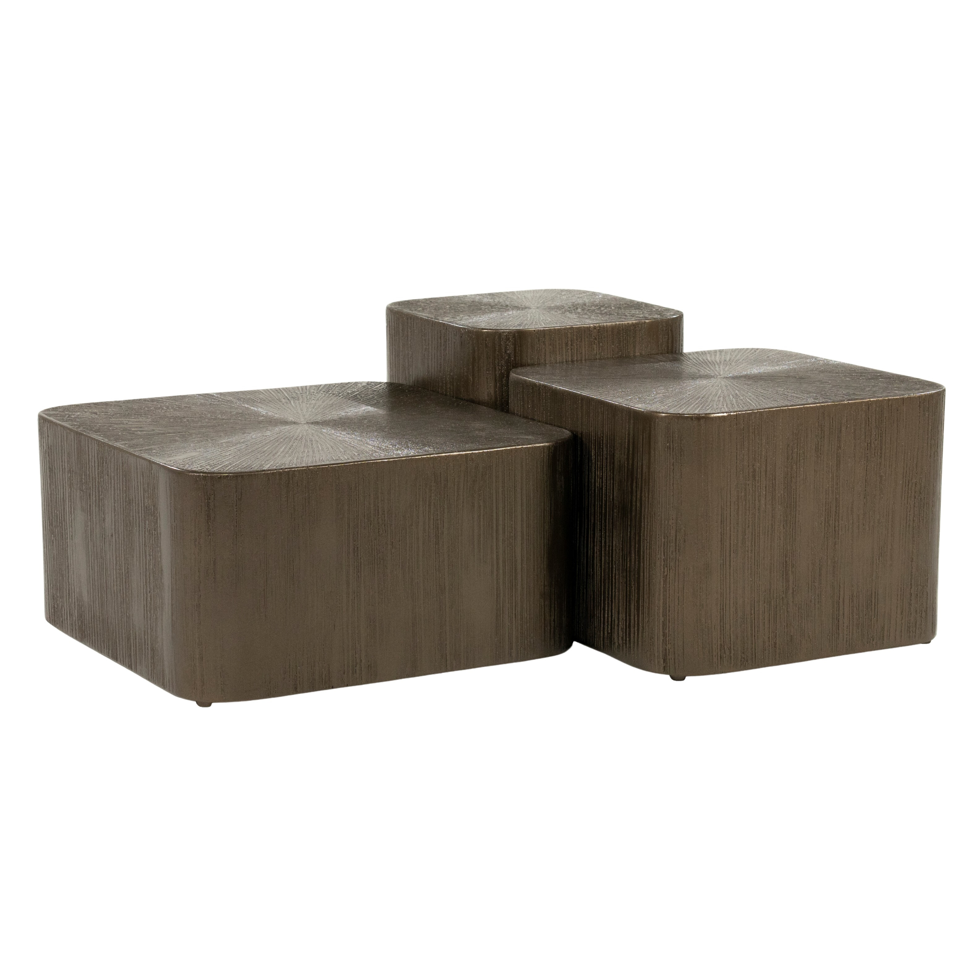 Eleonora Salontafel 'Silva' Metaal en MDF, Set van 3 stuks