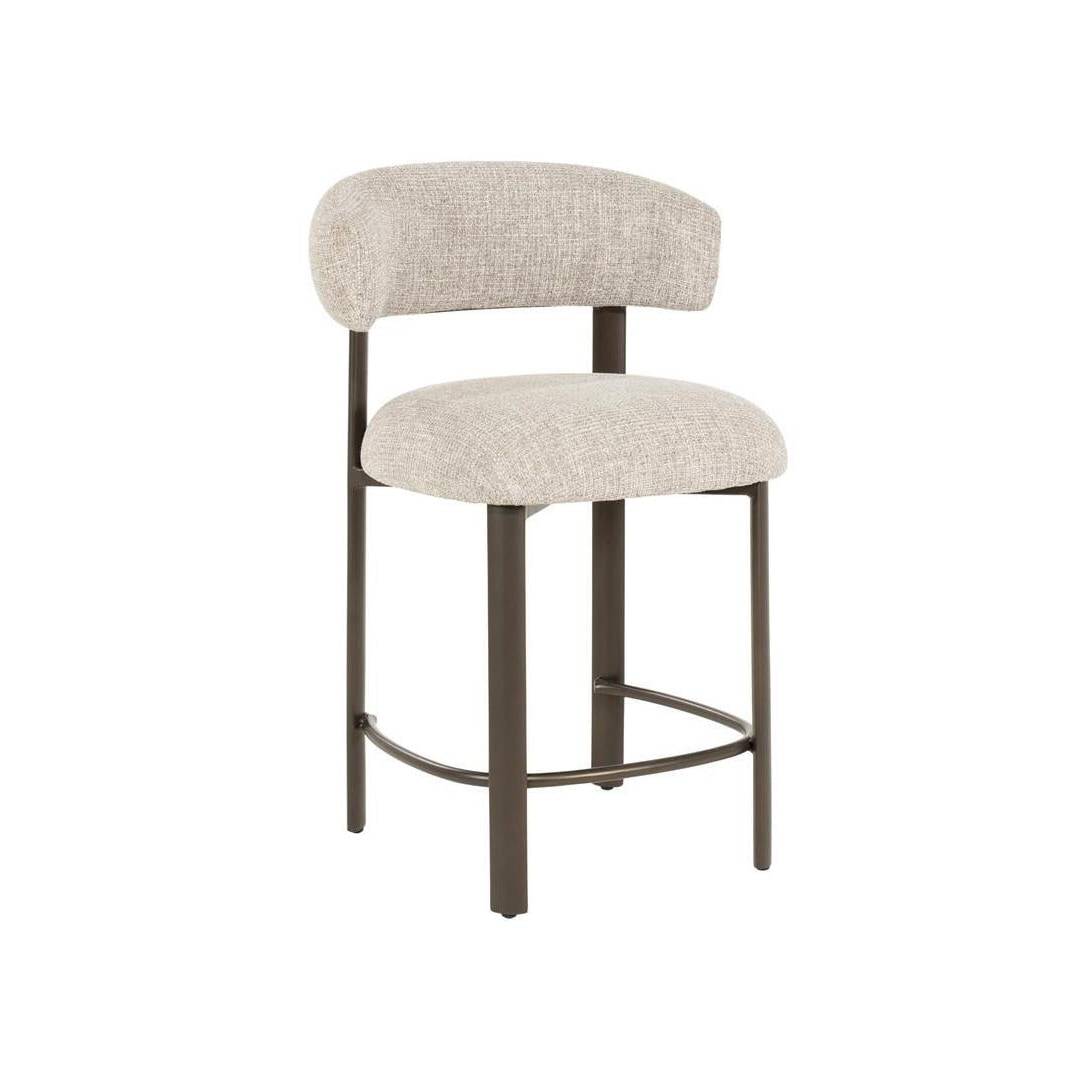 Eleonora Barstoel Bettina Veso stof - Taupe (zithoogte 65cm)