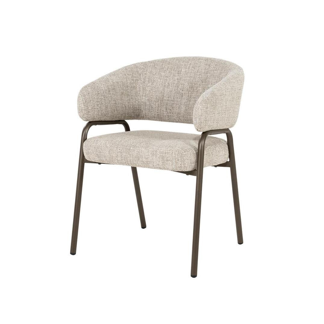 Eleonora Eetkamerstoel Fabrice Veso stof - Taupe