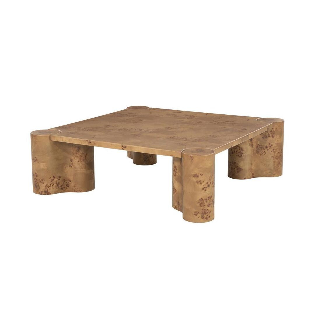 Eleonora Vierkante Salontafel Dorian MDF en notenfineer, 90 x 90cm - Bruin