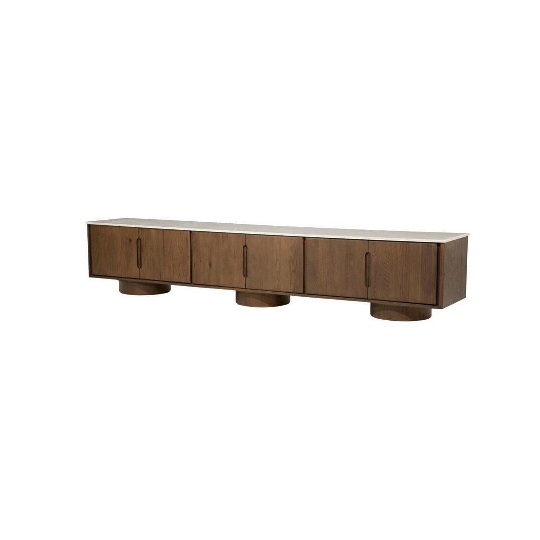 Eleonora TV-meubel Leandro Eiken & Keramiek, 250cm - Bruin