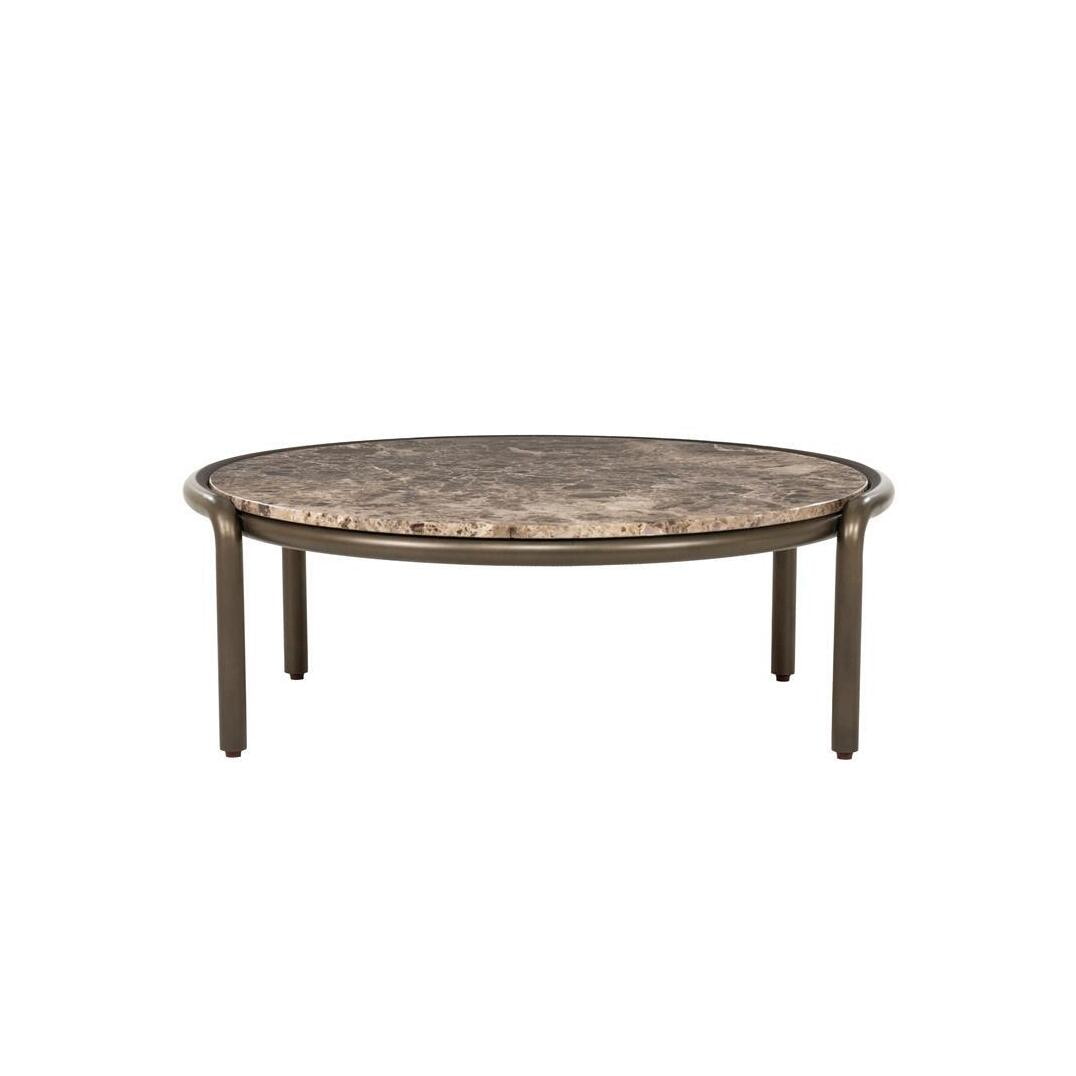 Eleonora Ronde Salontafel Silke Emperador marmer, Ø83cm - Bruin