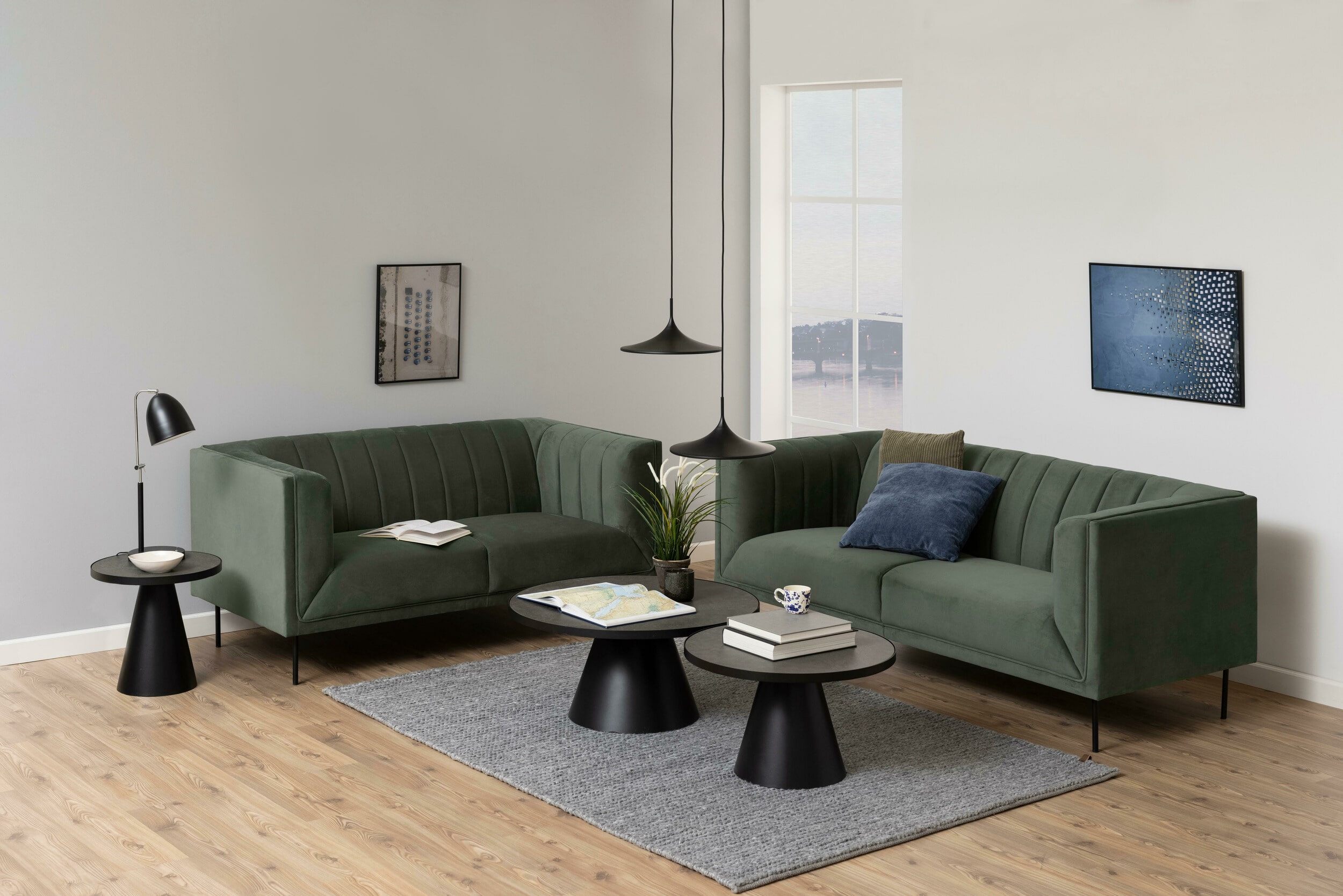 Bendt Salontafel 'Anemone' Keramiek 86cm, kleur Zwart
