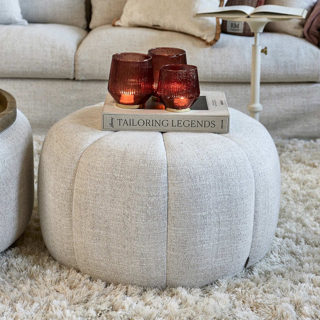 Rivièra Maison Hocker 'Falcone' Rich Tweed, kleur Antique White