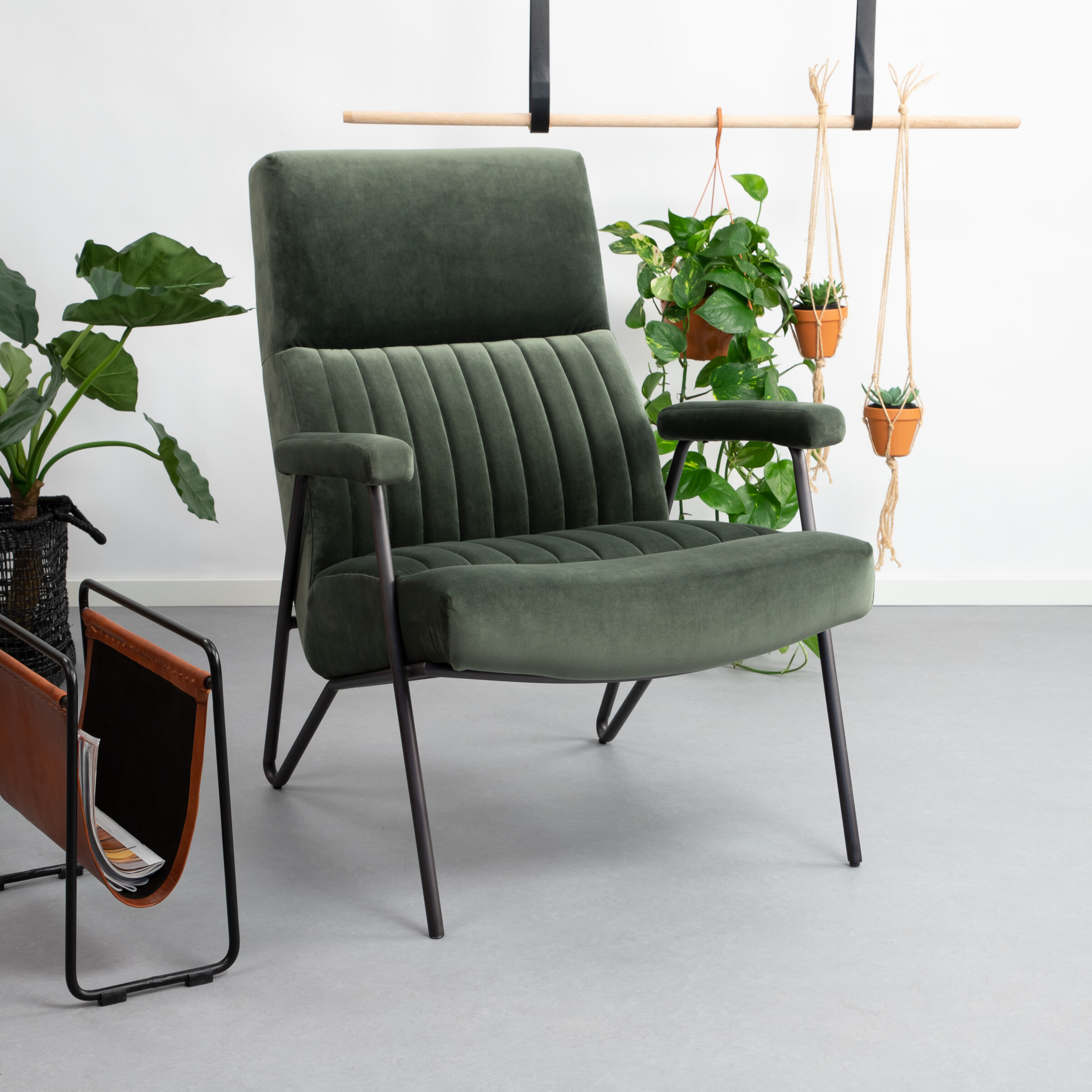 Sohome Fauteuil 'Suzanne' Velvet, kleur groen Sohome Fauteuil 'Suzanne' Velvet, kleur groen